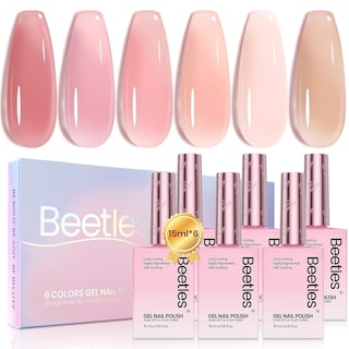 Foto 1 | Set De Esmaltes De Uñas En Gel Beetles Nude Pink, 6 Colores, Primavera - Venta Internacional.