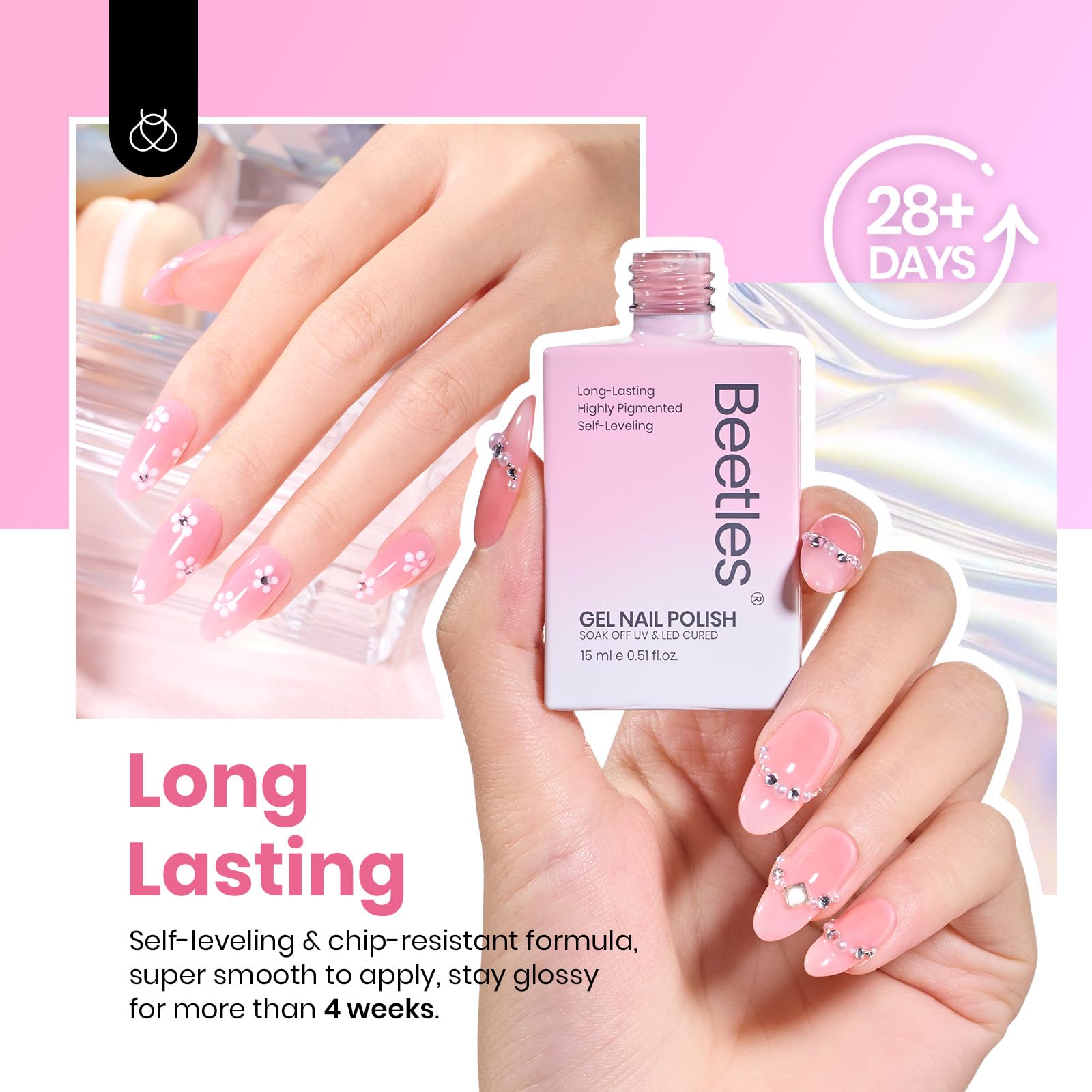 Foto 5 | Set De Esmaltes De Uñas En Gel Beetles Nude Pink, 6 Colores, Primavera - Venta Internacional.