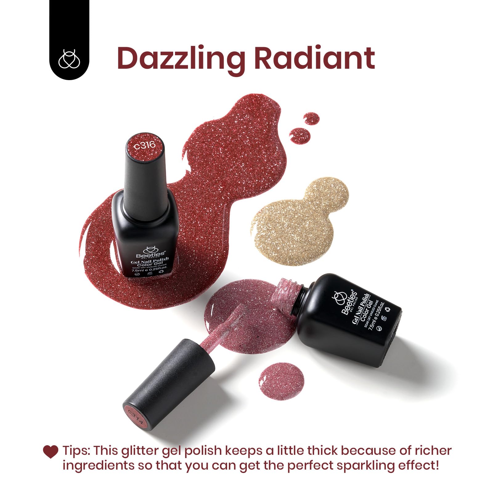 Foto 2 | Set De Esmaltes De Uñas En Gel Con Purpurina Reflectante Para Invierno, 6 Colores - Venta Internacional.