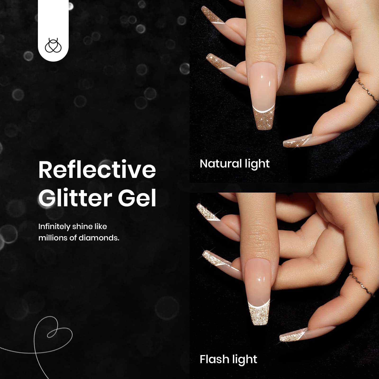 Foto 3 | Set De Esmaltes De Uñas En Gel Con Purpurina Reflectante Para Invierno, 6 Colores - Venta Internacional.