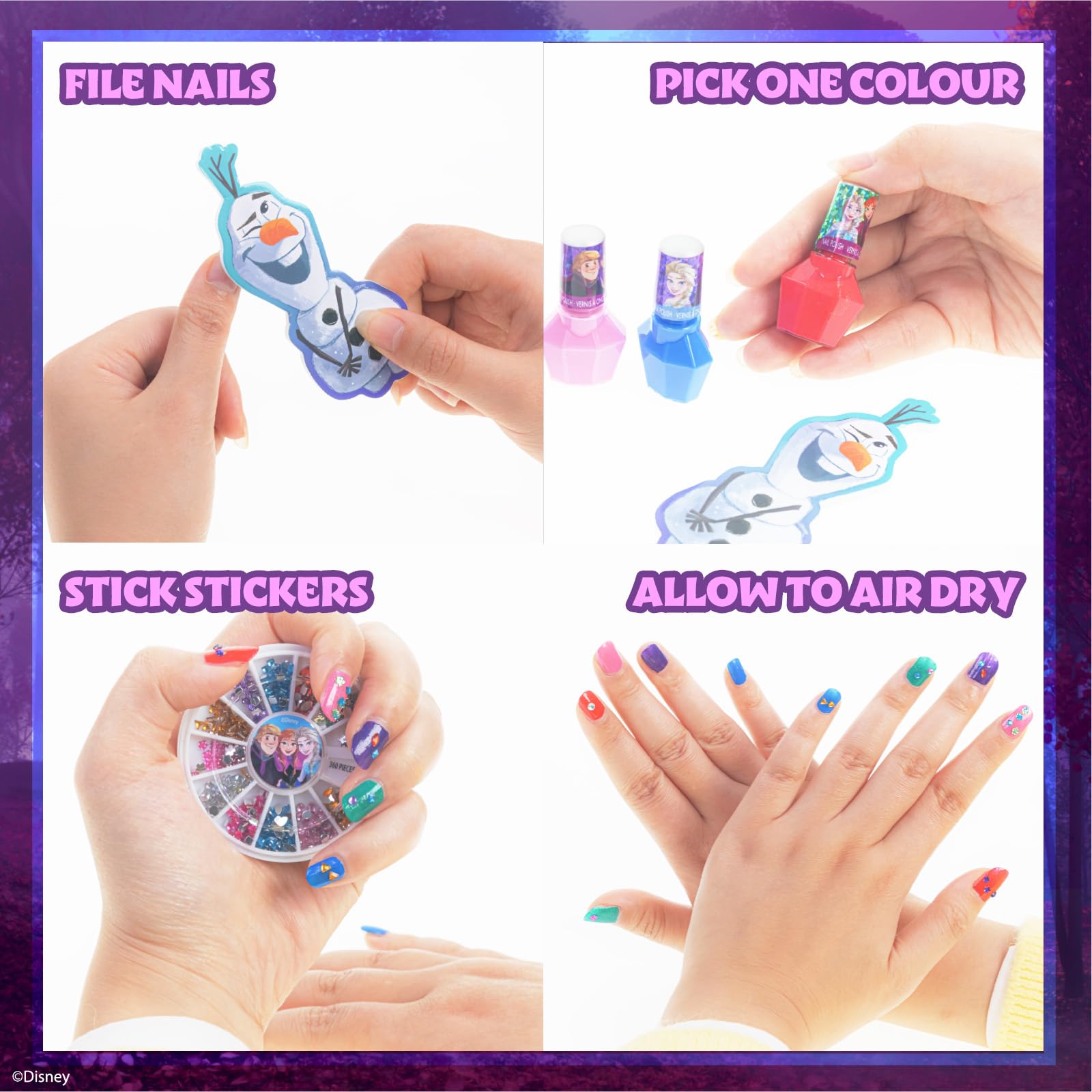 Foto 5 pulgar | Set De Esmaltes De Uñas Townley Girl Disney Frozen De 18 Piezas Para Niñas Mayores De 3 Años - Venta Internacional.