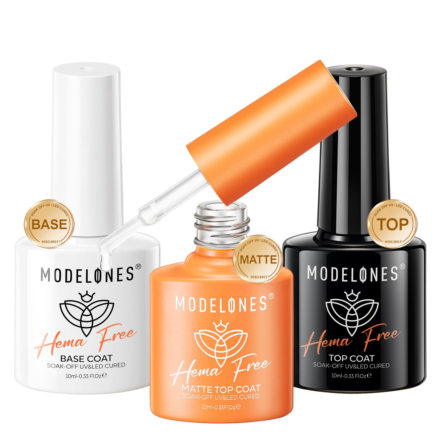 Set De Capas Base Y De Acabado En Gel Para Modelos Sin Hemas, 3 Unidades - Venta Internacional.