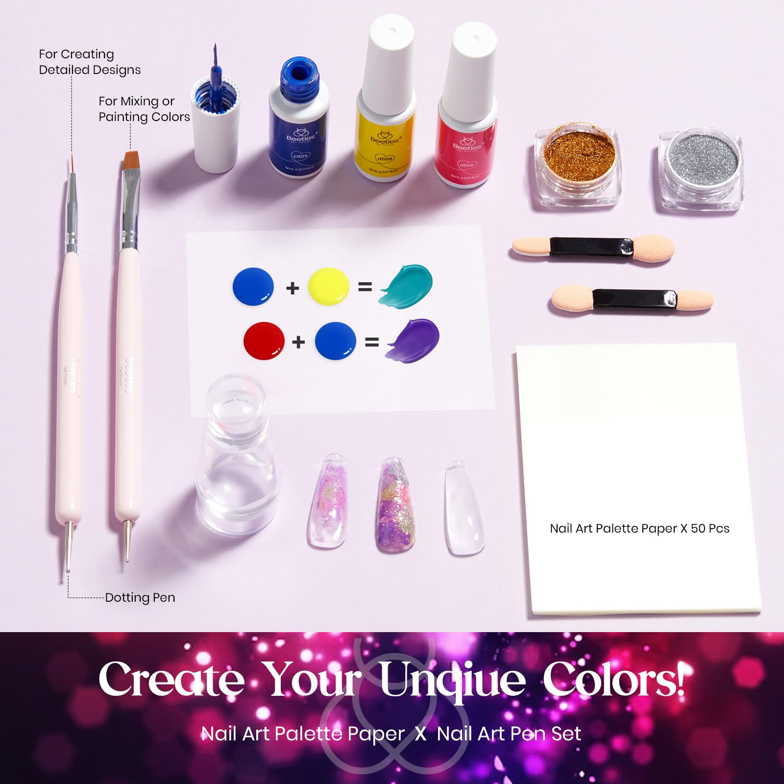 Foto 6 pulgar | Set De Esmaltes En Gel Nail Art Liner Beetles Holiday, 21 Colores - Venta Internacional.