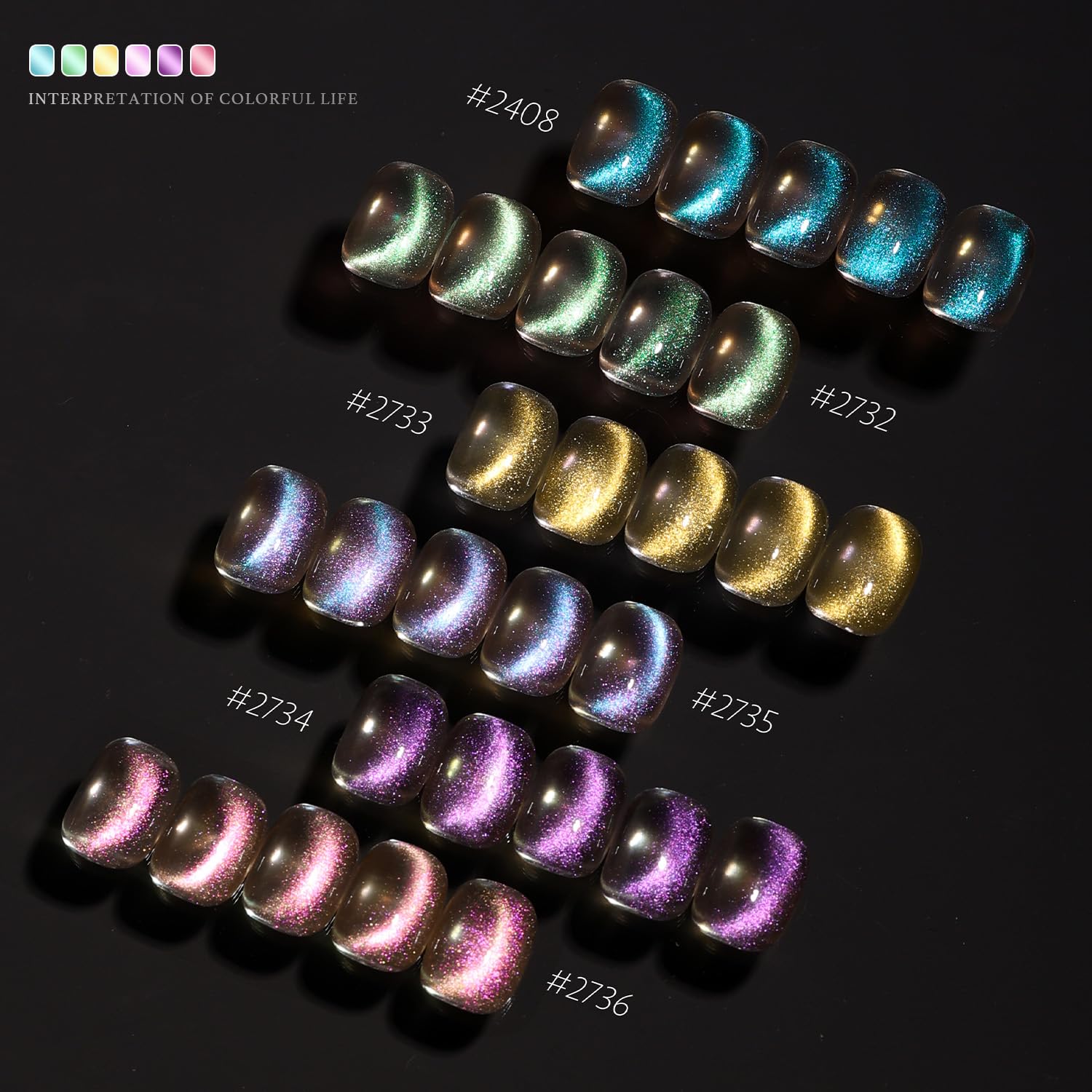 Foto 4 | Set De Esmaltes De Uñas Gaoy Cat Eye Gel Con Purpurina Azul Magnética - Venta Internacional.