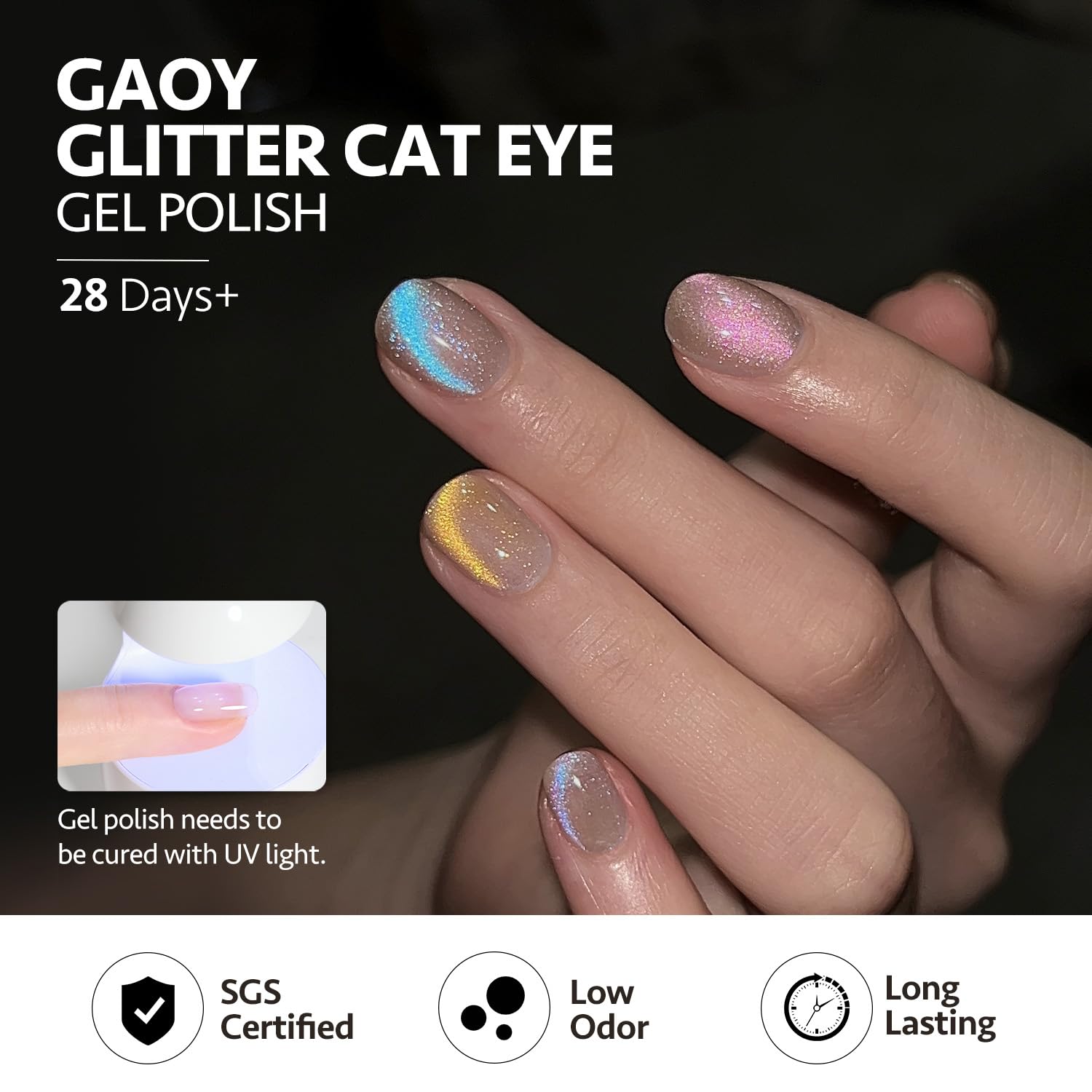 Foto 6 pulgar | Set De Esmaltes De Uñas Gaoy Cat Eye Gel Con Purpurina Azul Magnética - Venta Internacional.