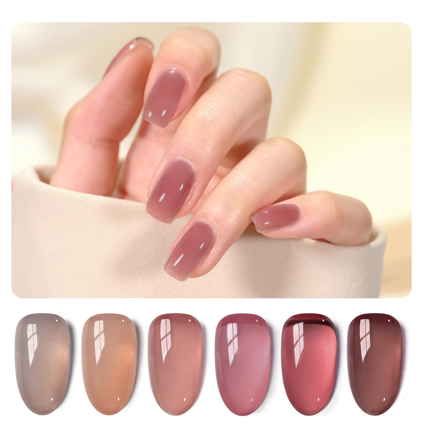 Foto 2 pulgar | Set De Esmaltes De Uñas En Gel Gaoy Jelly Pink Nude, 6 Colores, 7,3 Ml - Venta Internacional.