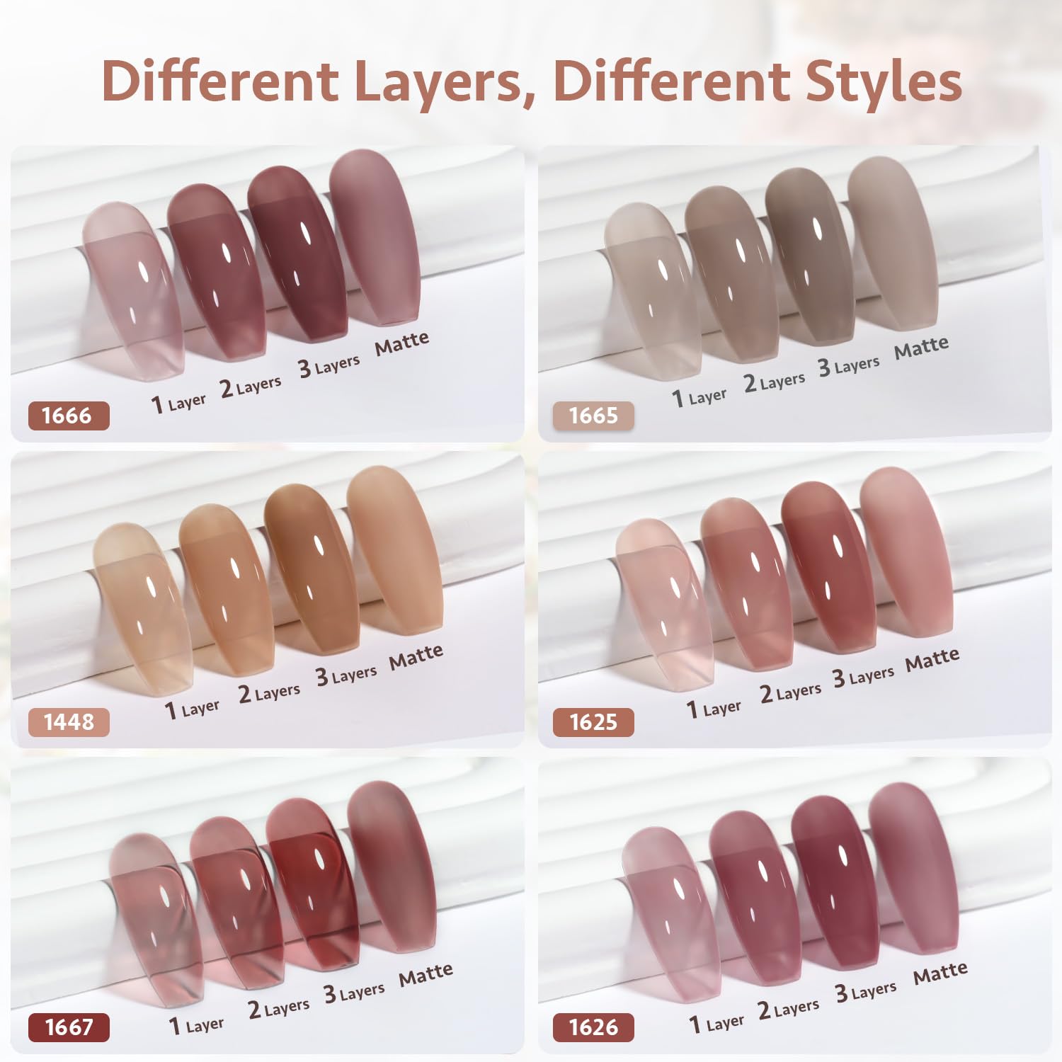 Foto 3 pulgar | Set De Esmaltes De Uñas En Gel Gaoy Jelly Pink Nude, 6 Colores, 7,3 Ml - Venta Internacional.