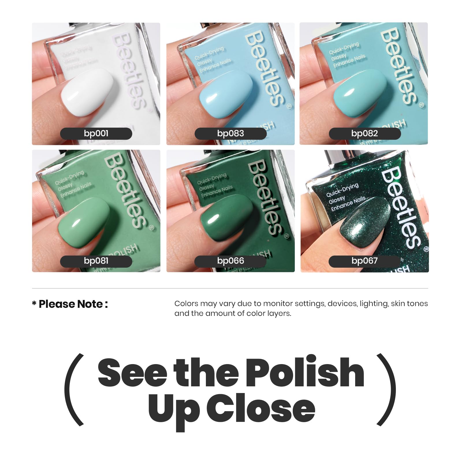 Foto 7 pulgar | Set De Esmaltes De Uñas Beetles Green P181 6 Colores Para Mujer - Venta Internacional.