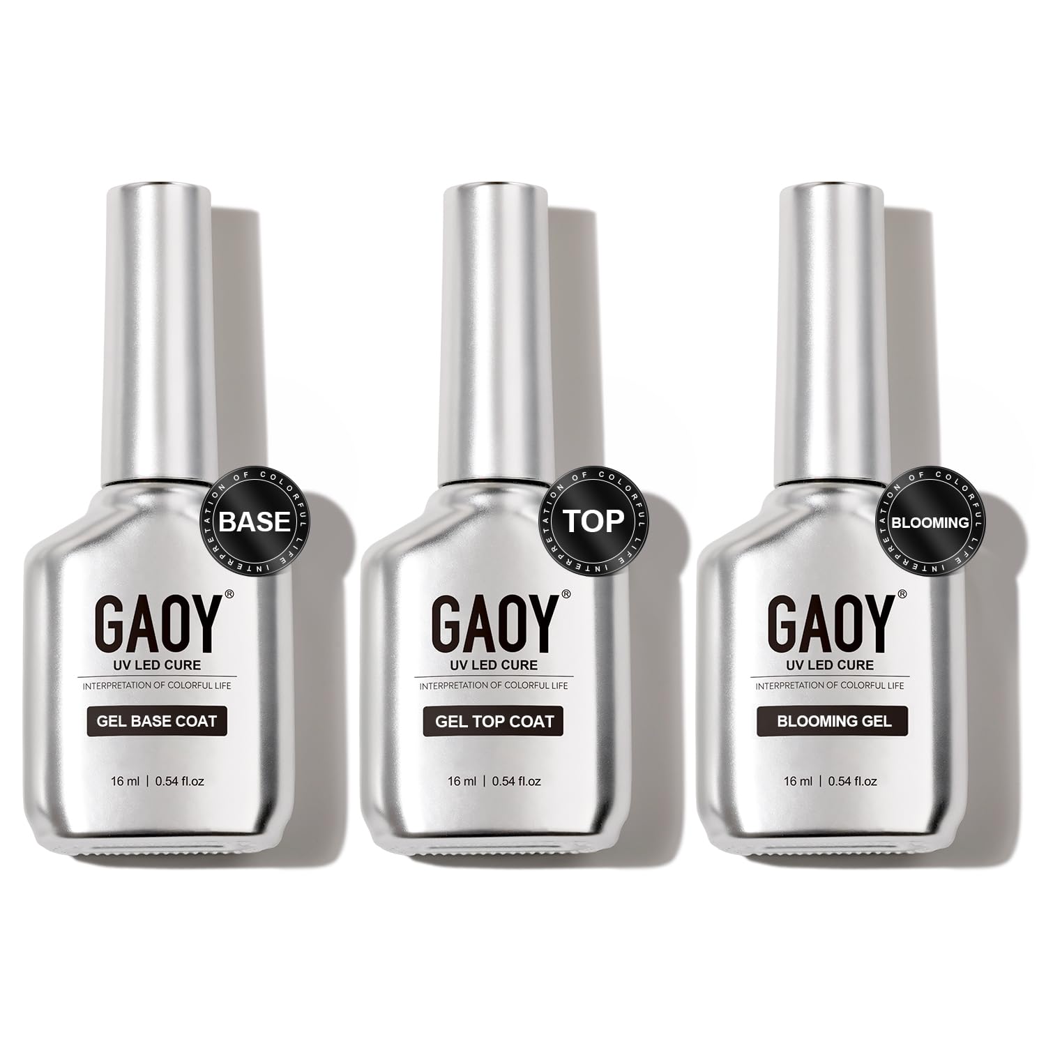 Set De Esmalte De Uñas En Gel Gaoy, Capa Superior, Gel Floreciente Y Capa Base - Venta Internacional.