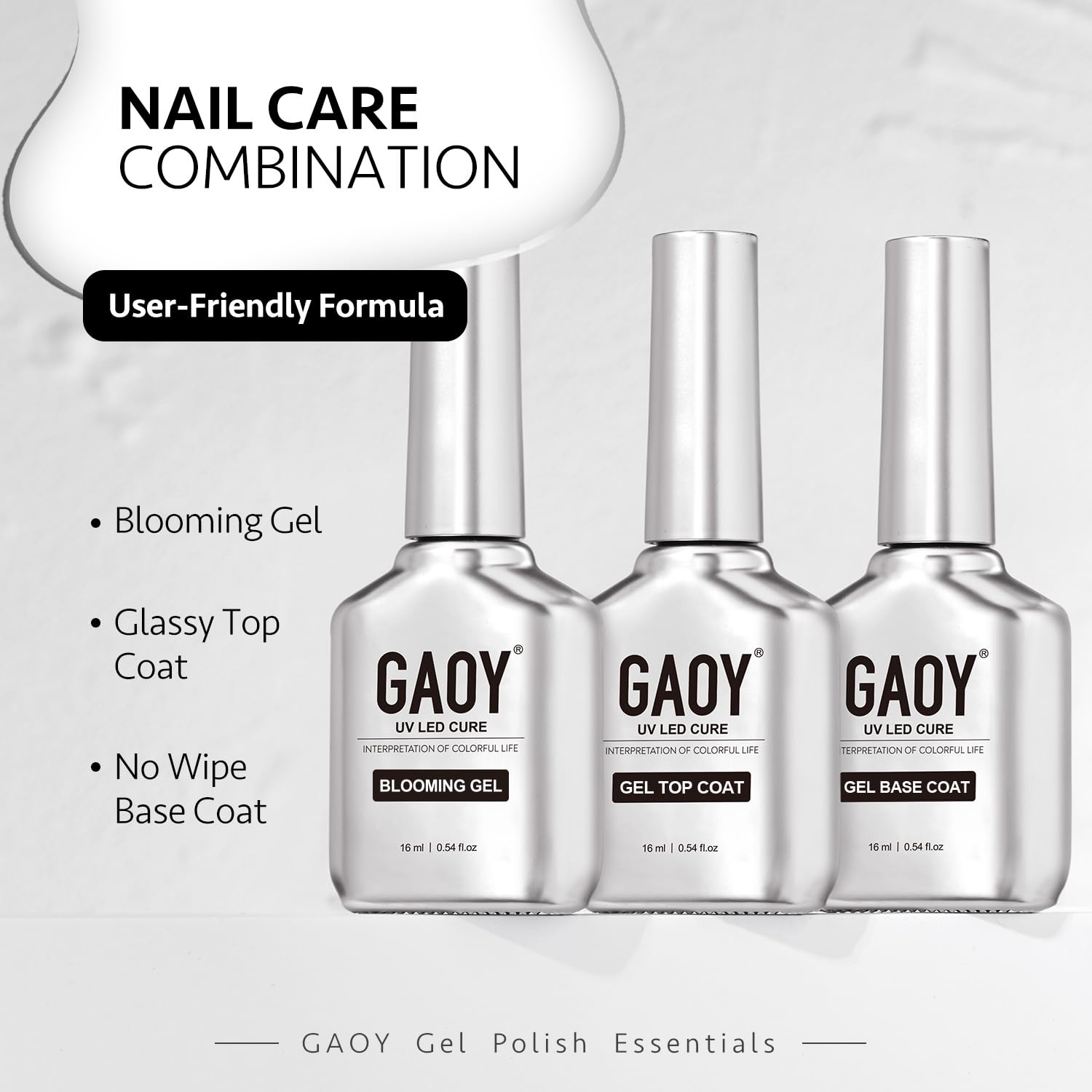Foto 7 pulgar | Set De Esmalte De Uñas En Gel Gaoy, Capa Superior, Gel Floreciente Y Capa Base - Venta Internacional.