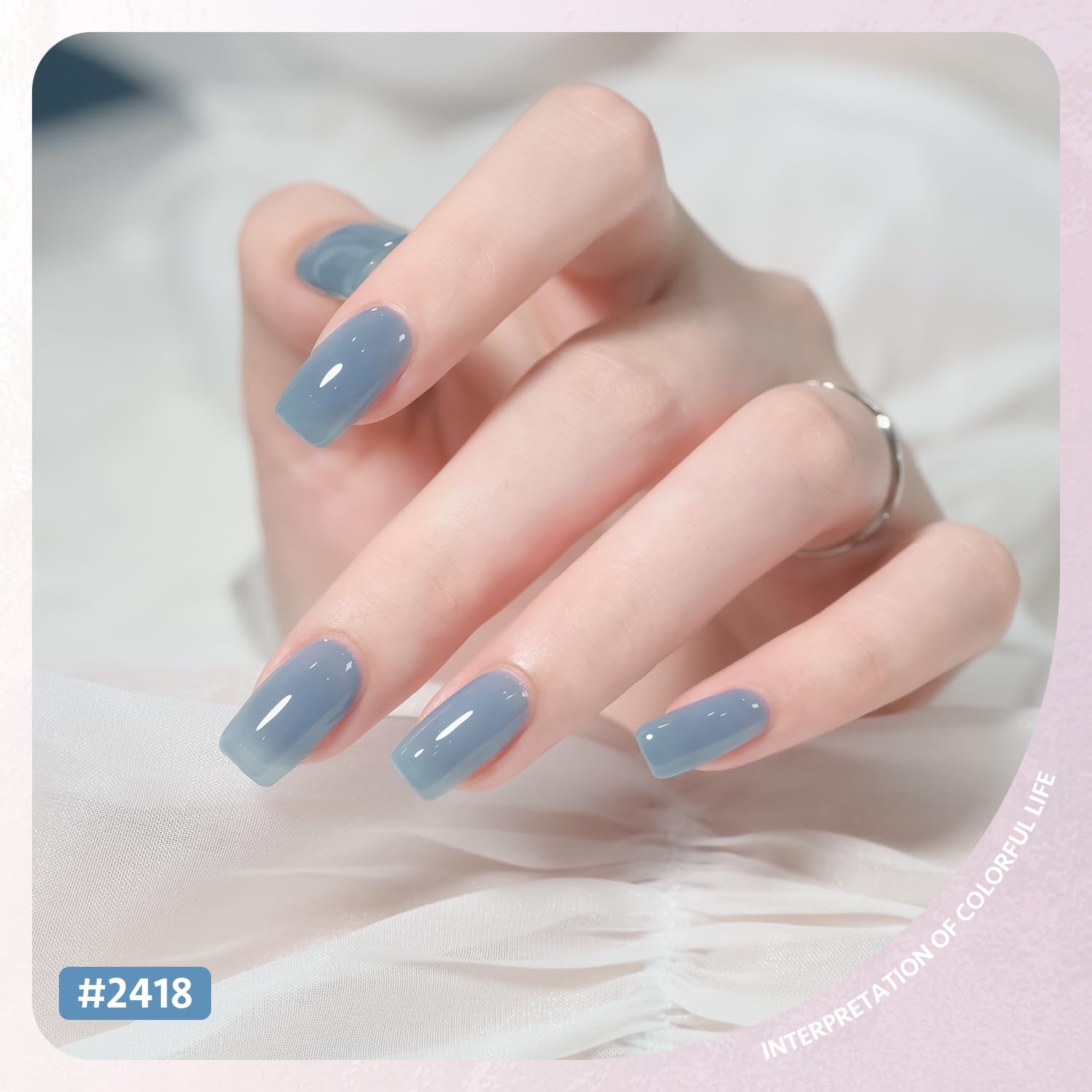Foto 5 pulgar | Esmalte De Uñas En Gel Gaoy Mizzle Jelly, Blanco Lechoso, Azul, Gris Y Morado - Venta Internacional.