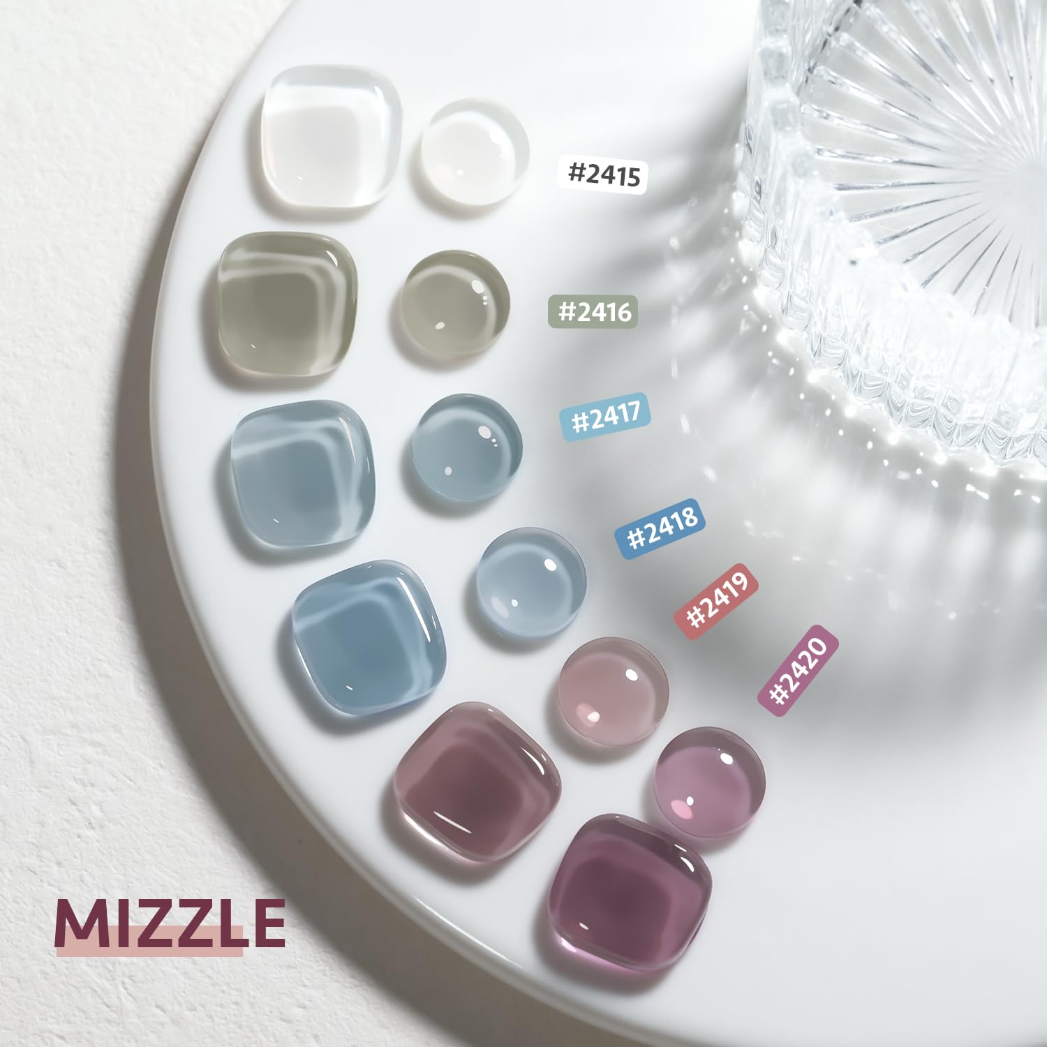 Foto 7 pulgar | Esmalte De Uñas En Gel Gaoy Mizzle Jelly, Blanco Lechoso, Azul, Gris Y Morado - Venta Internacional.