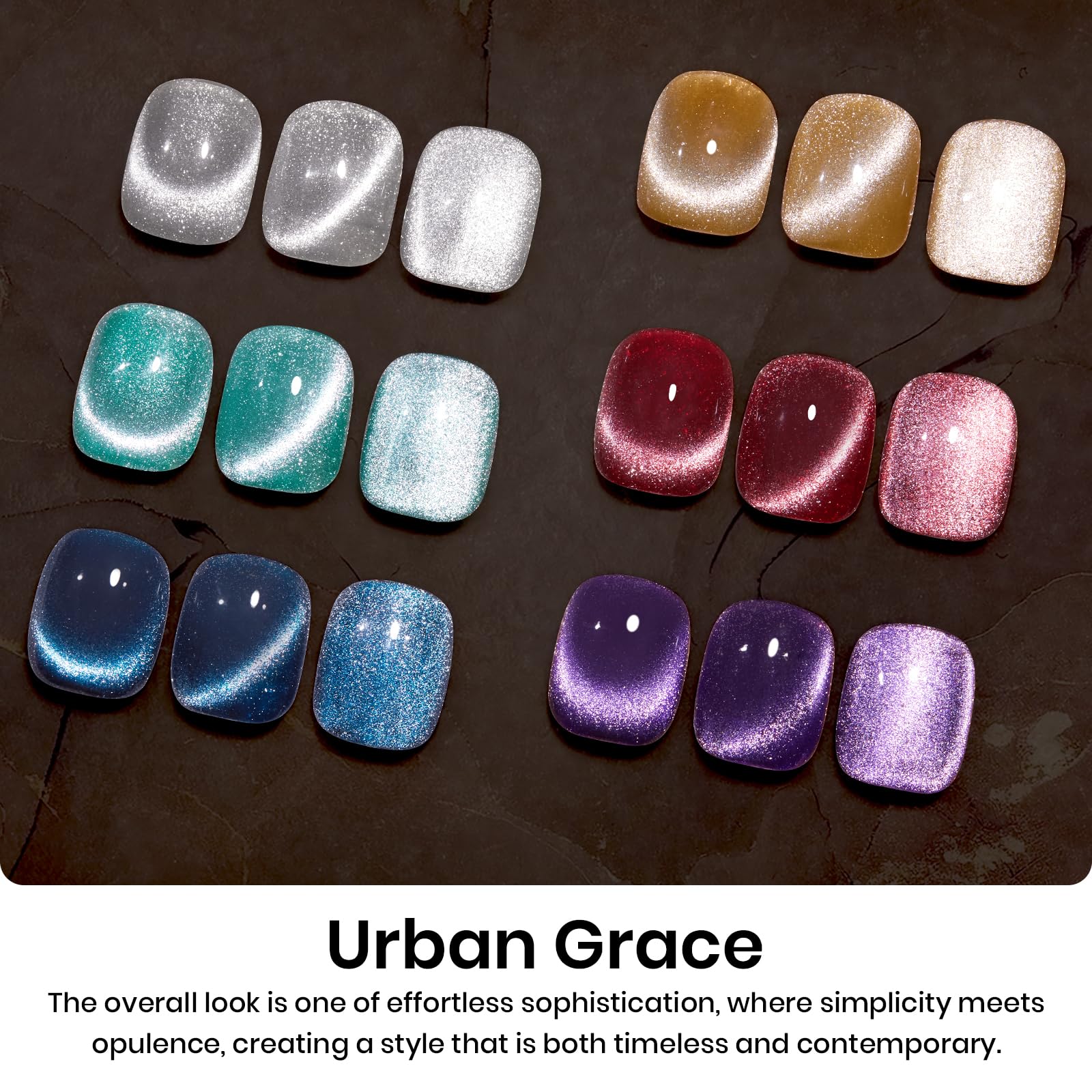 Foto 2 | Set De Esmaltes De Uñas En Gel Beetles Cat Eye, 6 Colores Con Imán, 7,5 Ml - Venta Internacional.