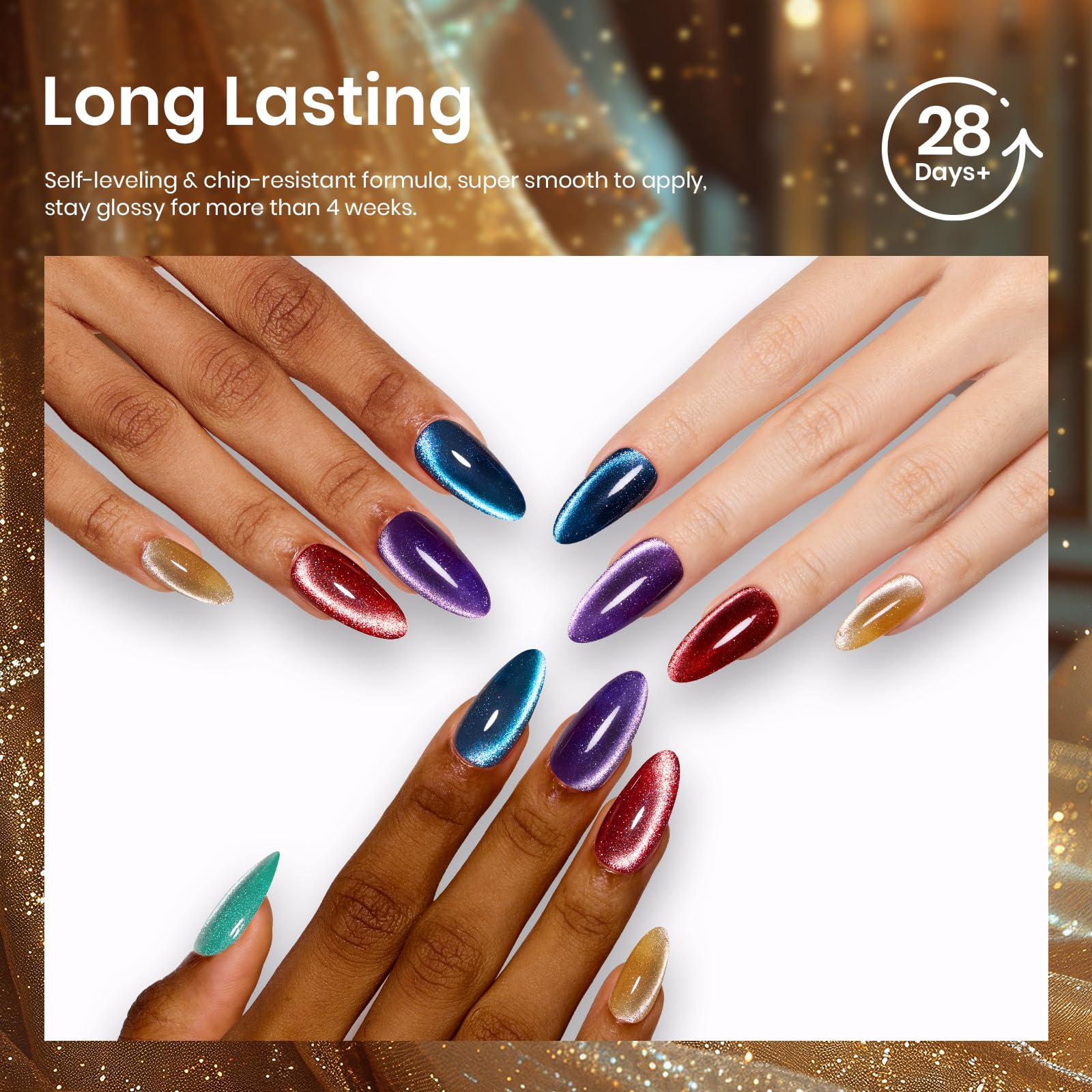 Foto 8 pulgar | Set De Esmaltes De Uñas En Gel Beetles Cat Eye, 6 Colores Con Imán, 7,5 Ml - Venta Internacional.