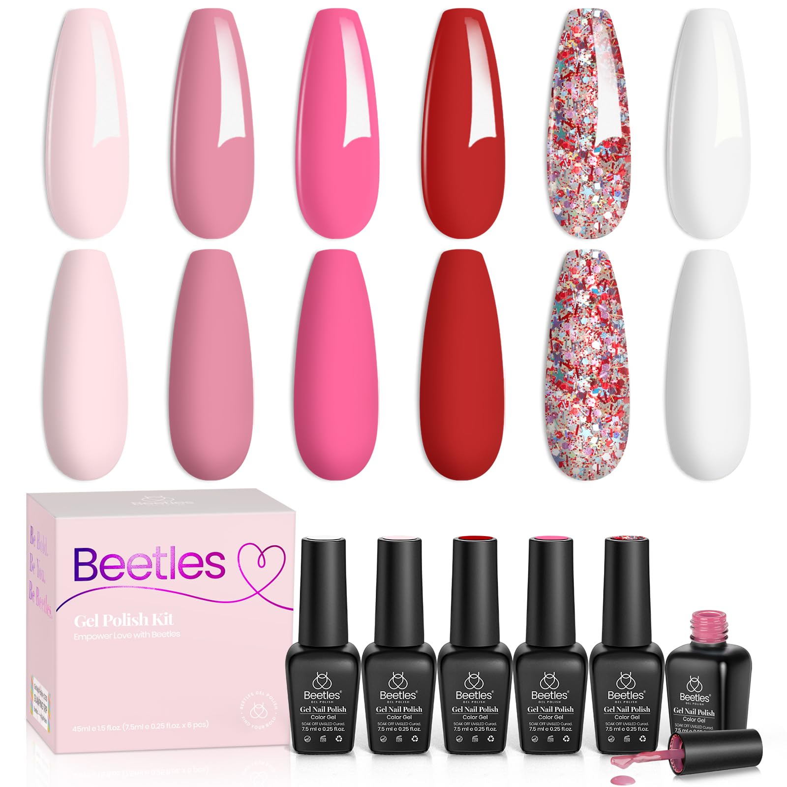 Set De Esmaltes De Uñas En Gel Beetles Pink Fall In Love Collection - Venta Internacional.