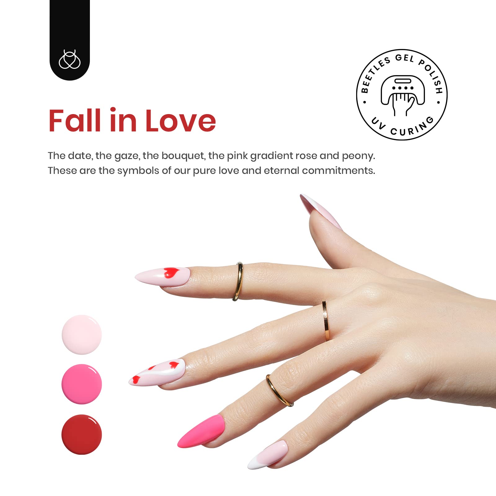 Foto 3 pulgar | Set De Esmaltes De Uñas En Gel Beetles Pink Fall In Love Collection - Venta Internacional.