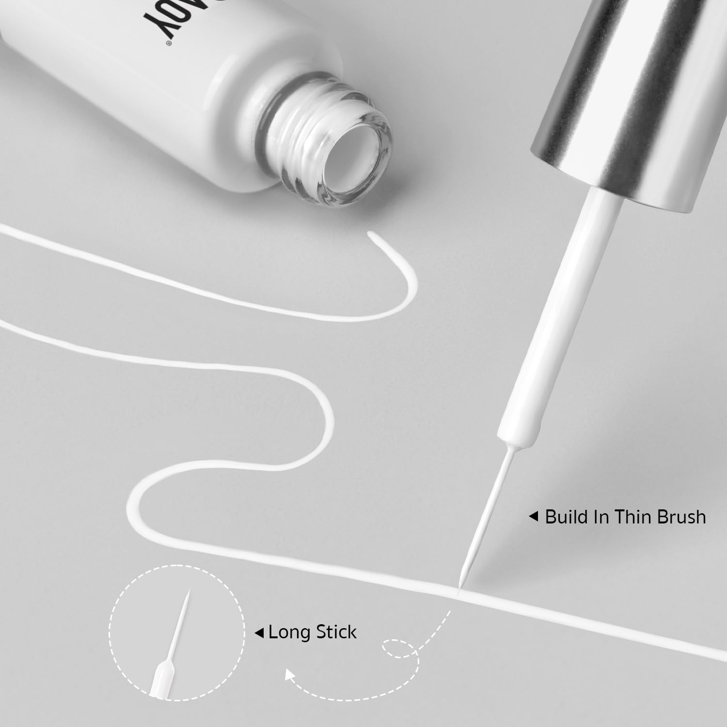 Foto 6 pulgar | Esmalte De Uñas En Gel Gaoy White Swirl Art Liner De 8 Ml Con Brocha Fina - Venta Internacional.