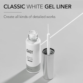 Foto 6 | Esmalte De Uñas En Gel Gaoy White Swirl Art Liner De 8 Ml Con Brocha Fina - Venta Internacional.