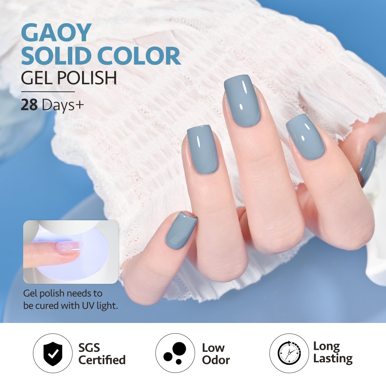 Foto 6 pulgar | Set De Esmaltes De Uñas En Gel Gaoy, Azul Marino, 6 Colores, 7,3 Ml, Luz Uv - Venta Internacional.
