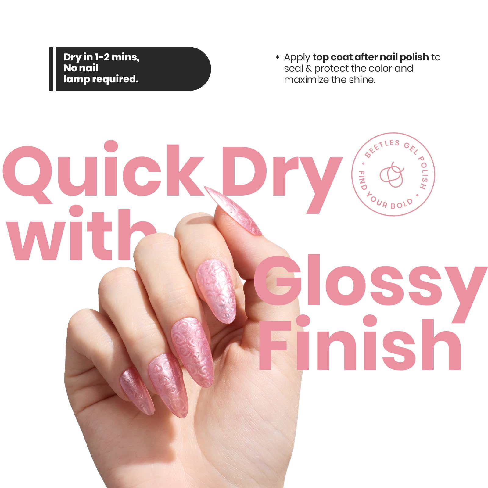 Foto 6 pulgar | Esmalte De Uñas Beetles Romantic Reverie Pink Rose Pearl 15 Ml - Venta Internacional.