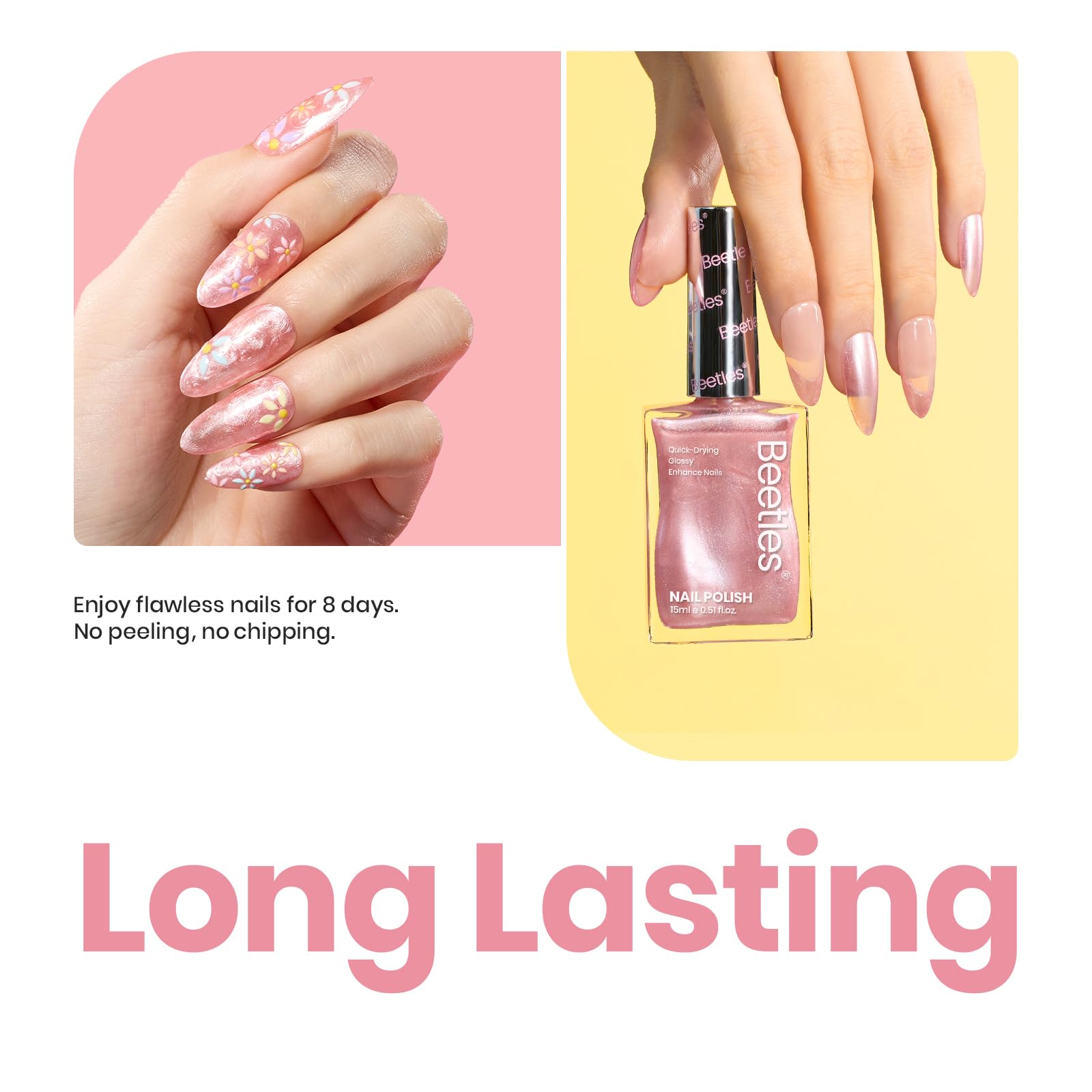 Foto 7 pulgar | Esmalte De Uñas Beetles Romantic Reverie Pink Rose Pearl 15 Ml - Venta Internacional.