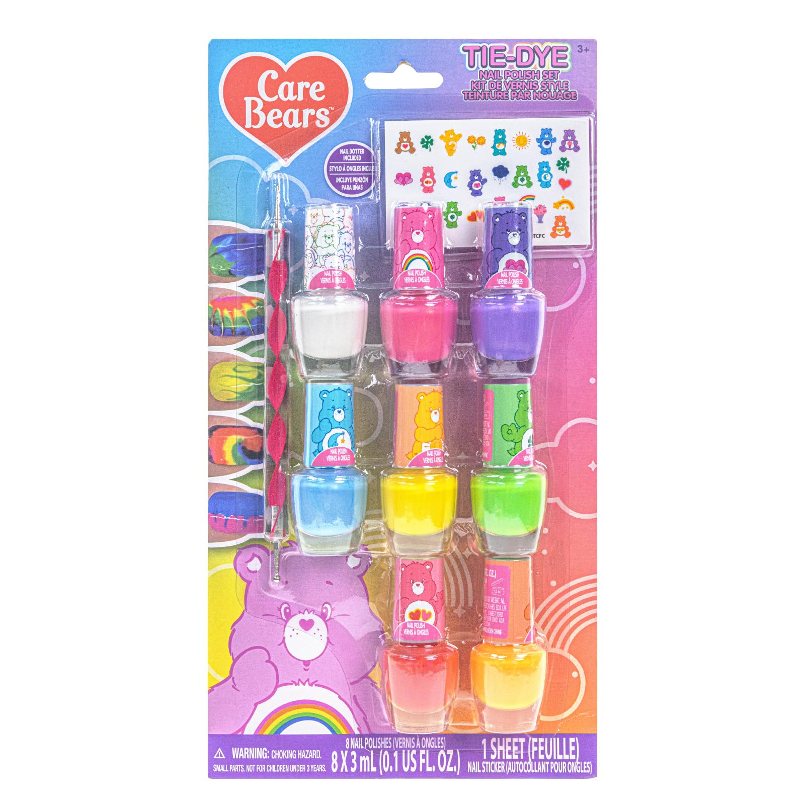 Set De Esmaltes De Uñas Townley Girl Care Bears De 8 Piezas Con Pegatinas - Venta Internacional.
