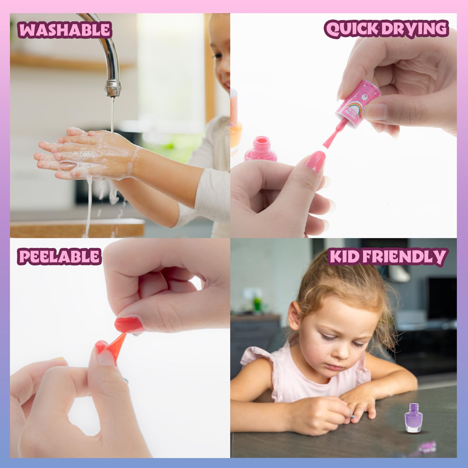 Foto 6 pulgar | Set De Esmaltes De Uñas Townley Girl Care Bears De 8 Piezas Con Pegatinas - Venta Internacional.