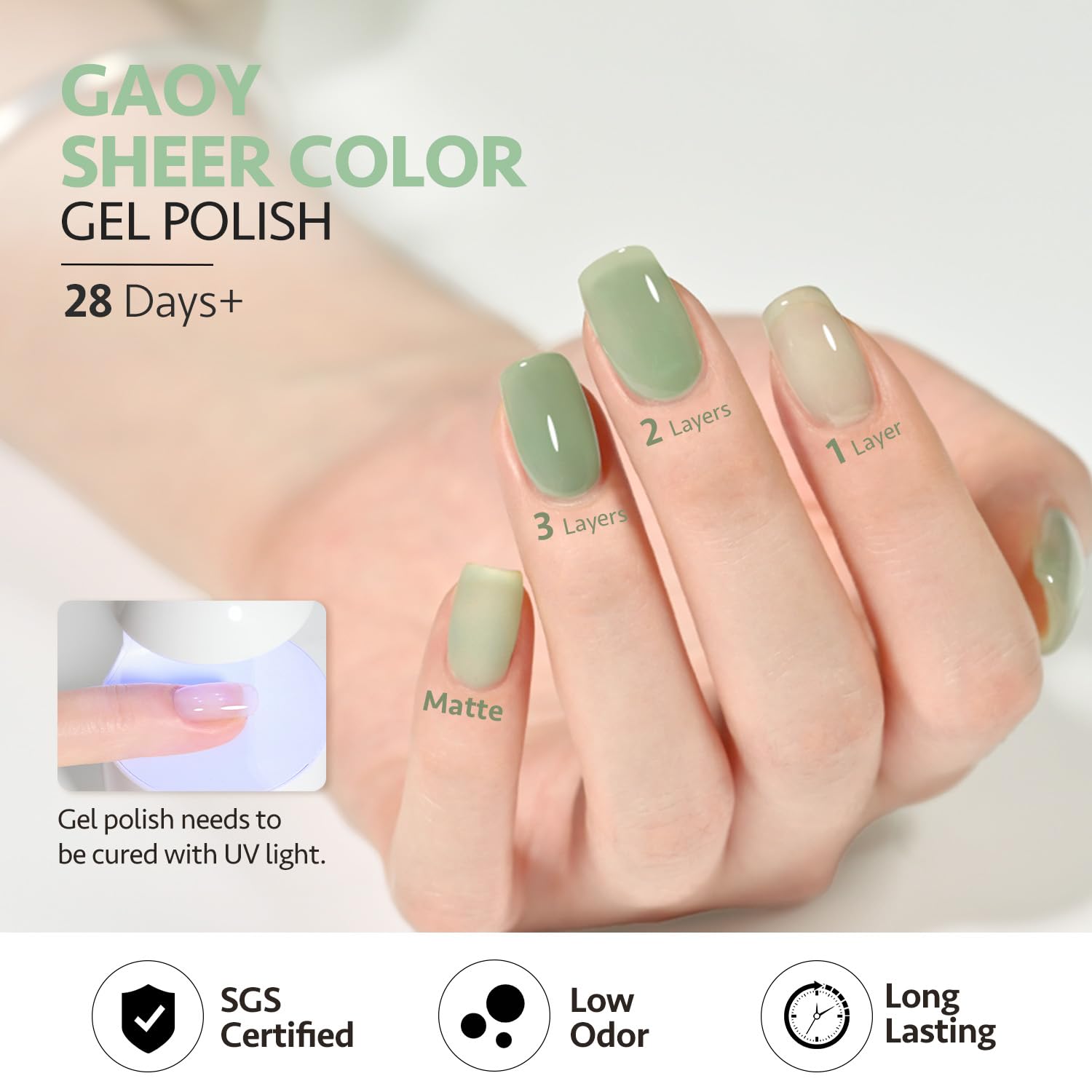 Foto 6 pulgar | Set De Esmaltes De Uñas Gaoy Jelly Green Gel, 6 Colores, 6,5 Ml, Luz Uv - Venta Internacional.