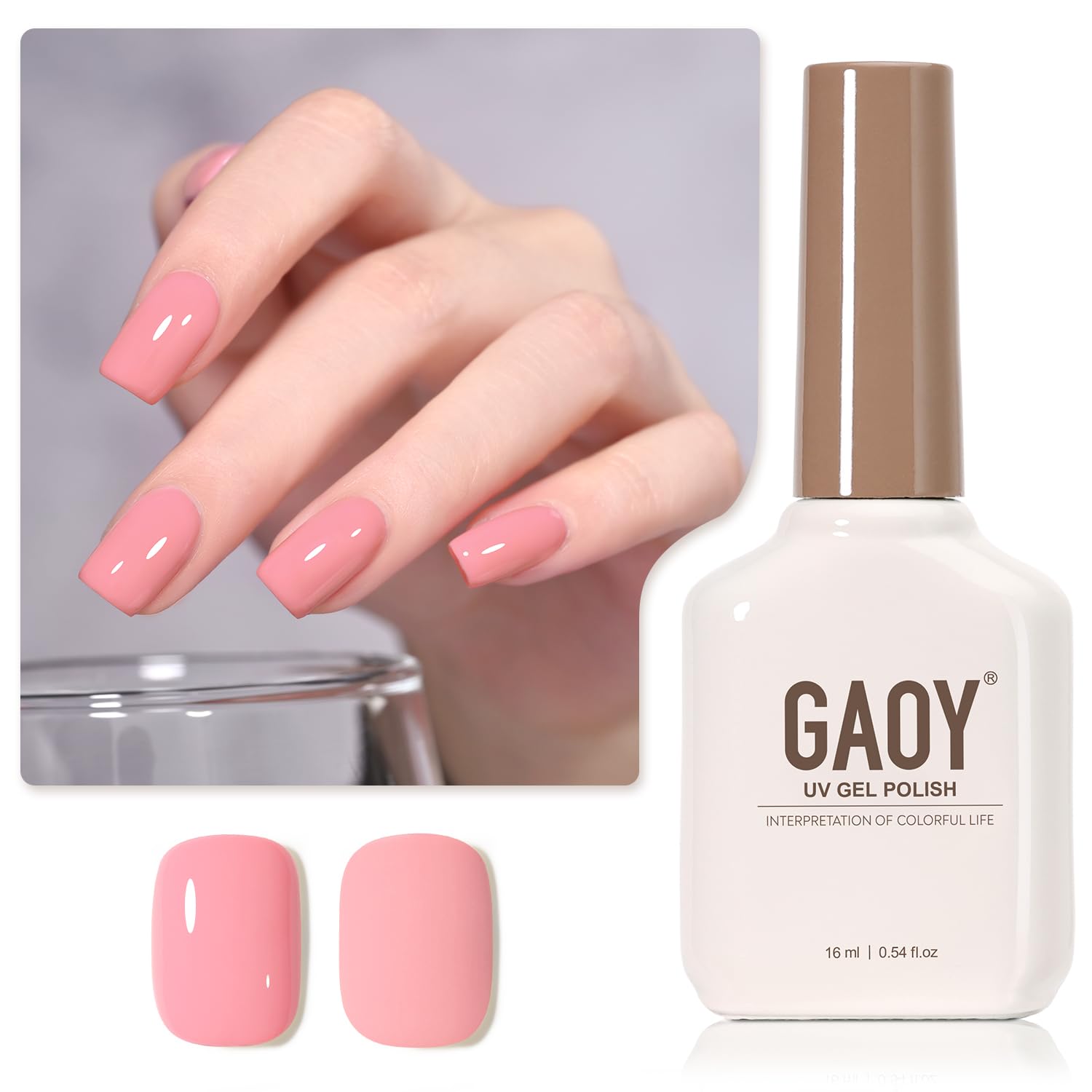 Esmalte De Uñas En Gel Gaoy Pink, 16 Ml, Remoja Y Cura Con Luz Uv - Venta Internacional.
