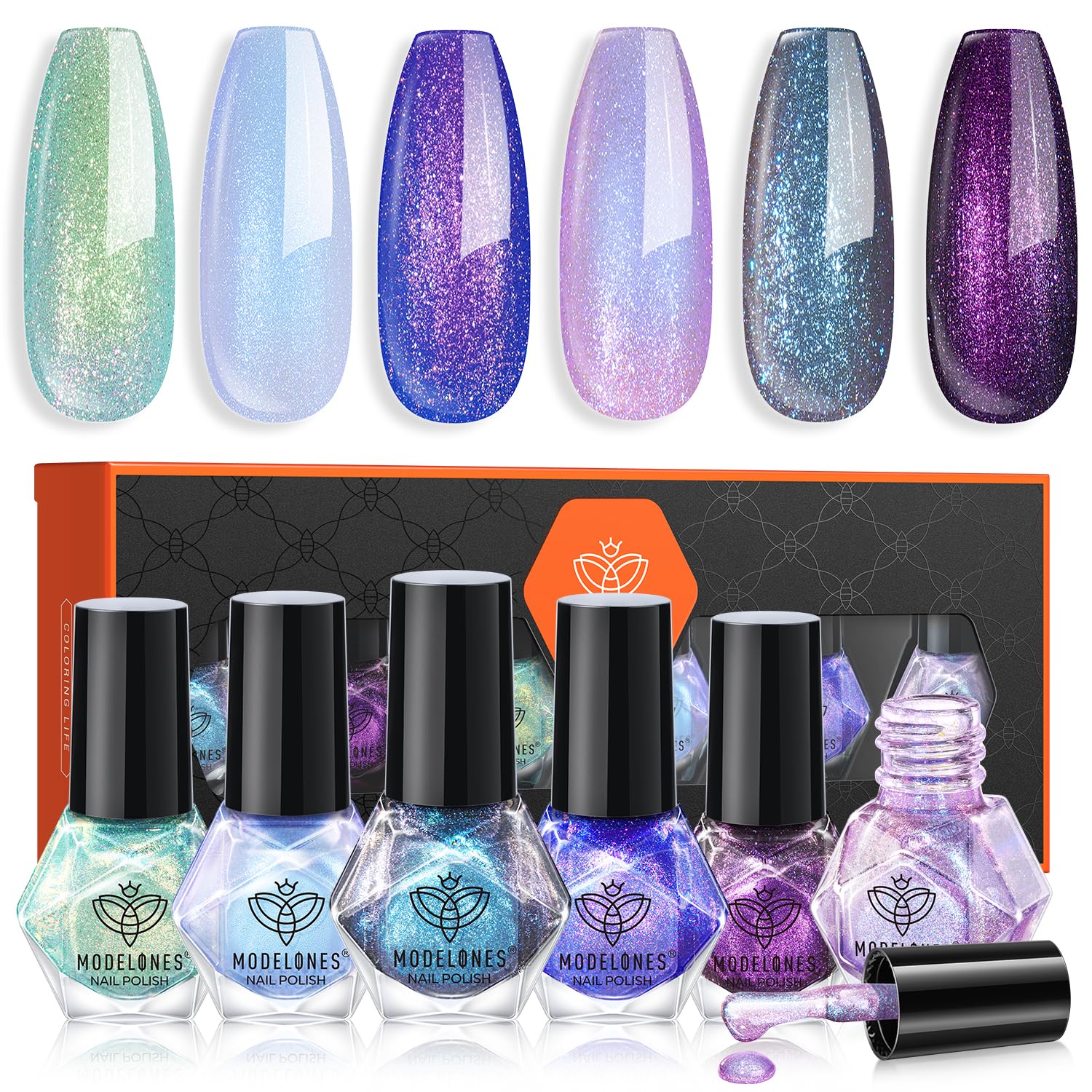 Set De Esmaltes De Uñas Modelo Chameleon, 6 Colores, Secado Rápido - Venta Internacional.