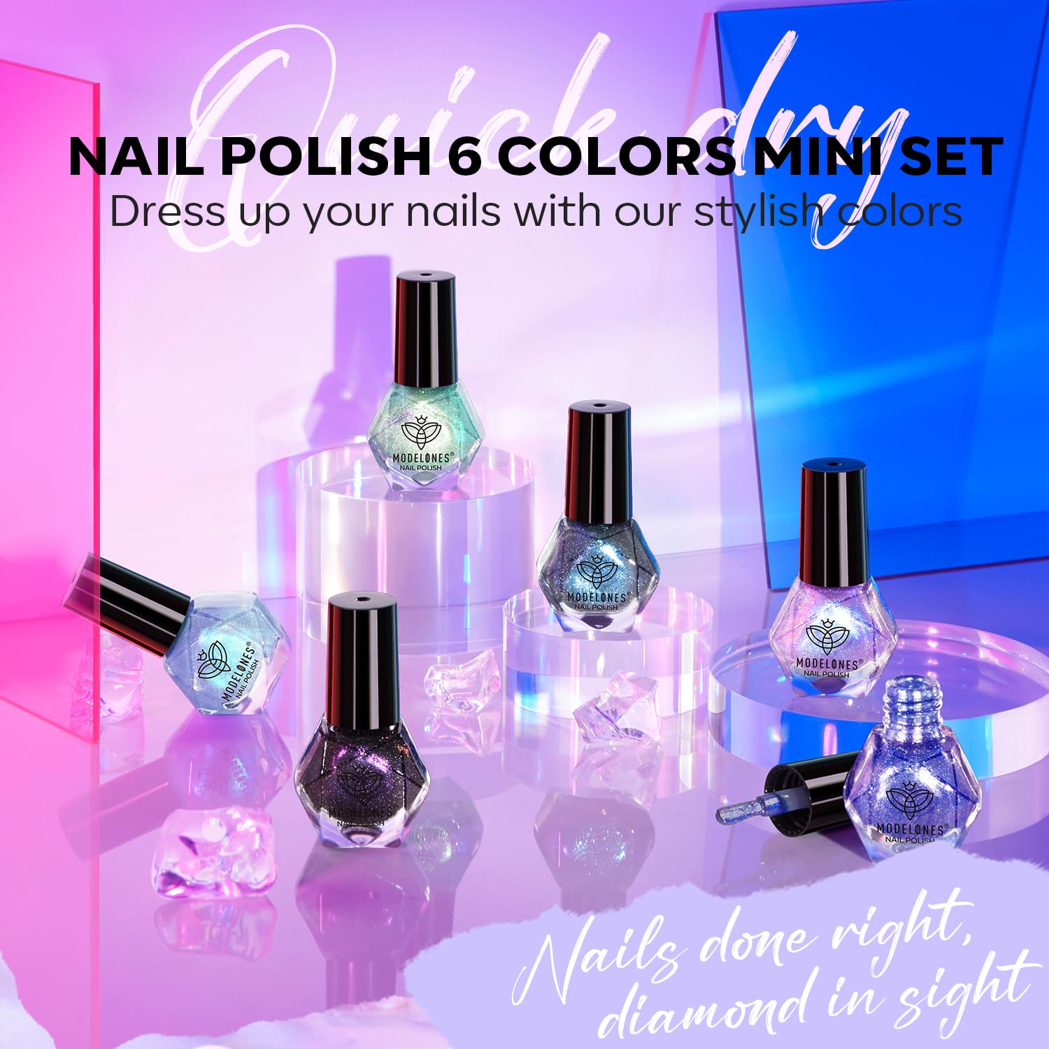 Foto 4 | Set De Esmaltes De Uñas Modelo Chameleon, 6 Colores, Secado Rápido - Venta Internacional.