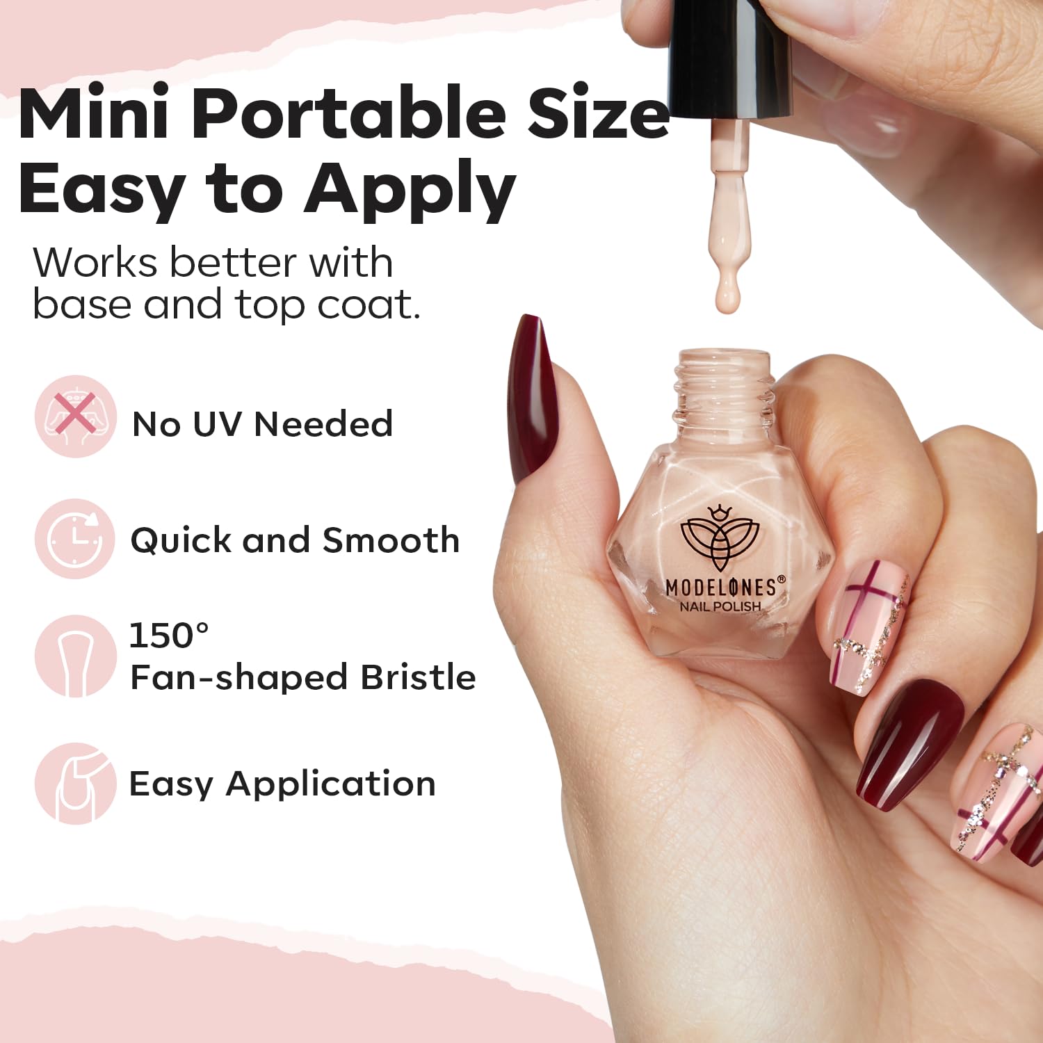Foto 5 | Set De Esmaltes De Uñas Modelones, 6 Colores Neutros, Color Nude, Secado Rápido - Venta Internacional.
