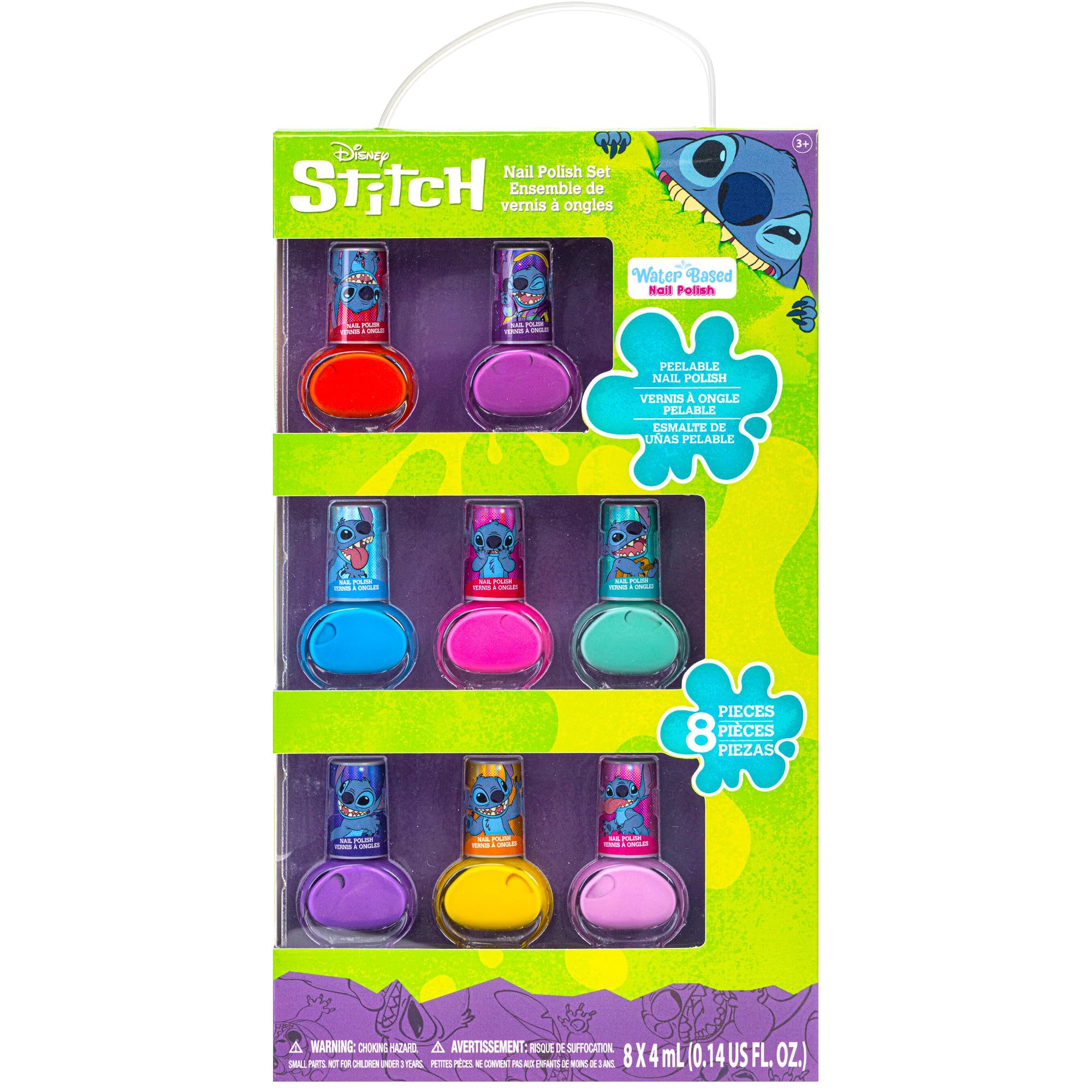 Set De Esmaltes De Uñas Townley Girl Disney Stitch, 8 Unidades, Más De 3 Años - Venta Internacional.