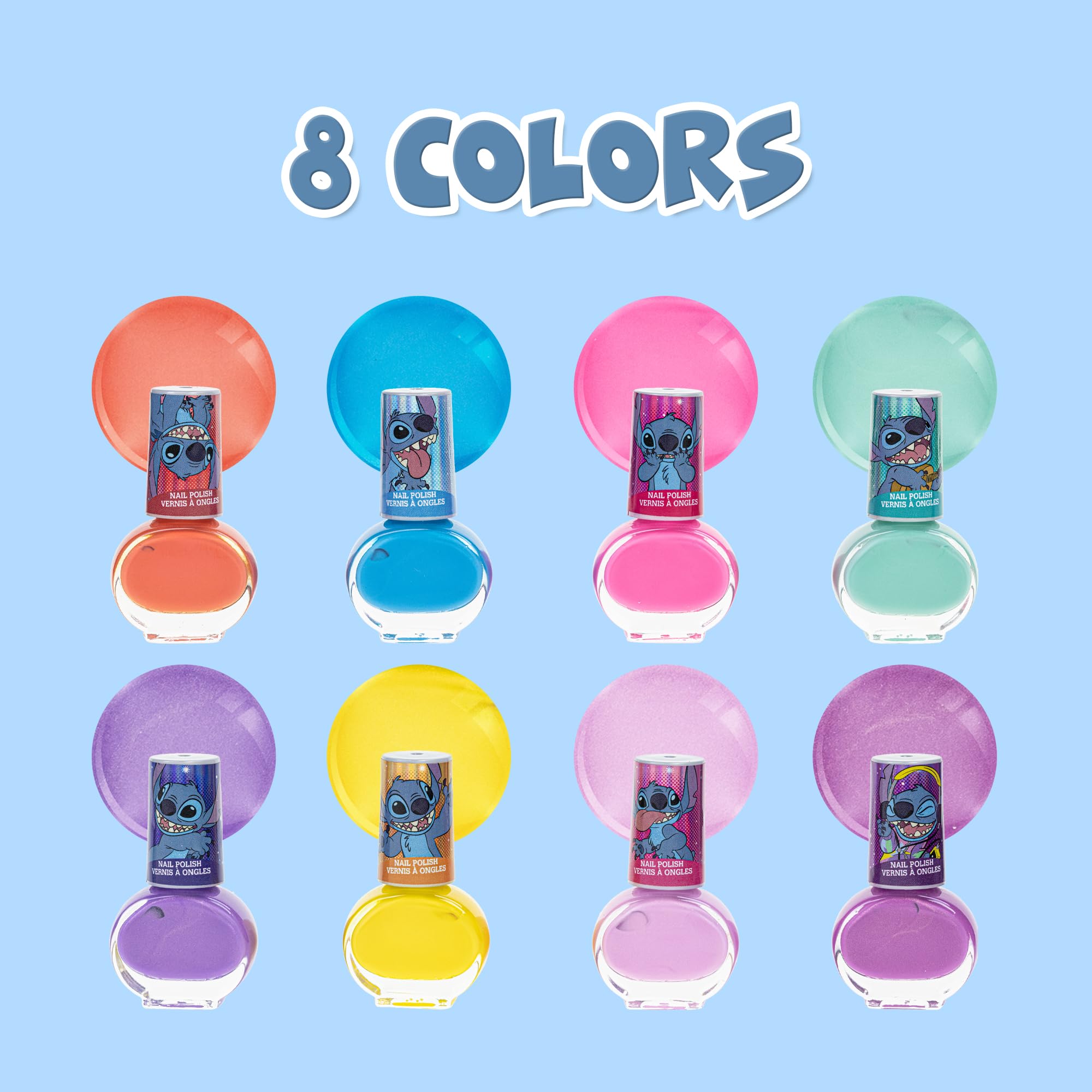 Foto 5 pulgar | Set De Esmaltes De Uñas Townley Girl Disney Stitch, 8 Unidades, Más De 3 Años - Venta Internacional.