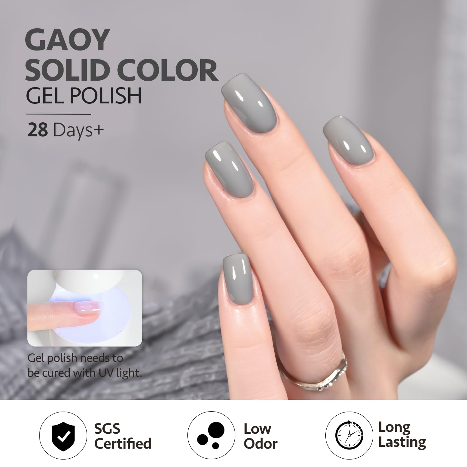 Foto 6 pulgar | Esmalte De Uñas En Gel Gaoy Grey, 16 Ml, Secado Con Luz Uv - Venta Internacional.