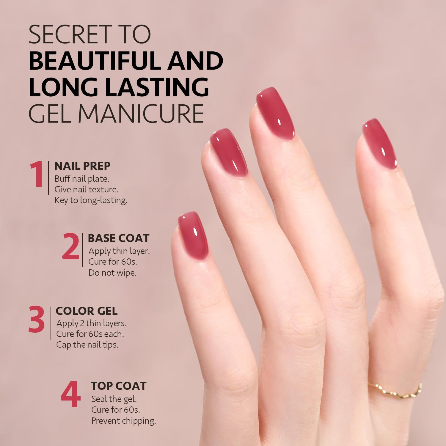 Foto 5 pulgar | Esmalte De Uñas En Gel Gaoy Jelly Nude Sheer Pink 16 Ml Blushing Red - Venta Internacional.