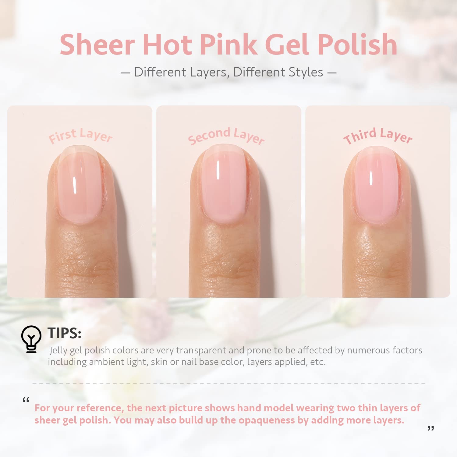 Foto 2 | Esmalte De Uñas En Gel Gaoy Sheer Hot Pink, 16 Ml, Uv Light Cure 1353 - Venta Internacional.