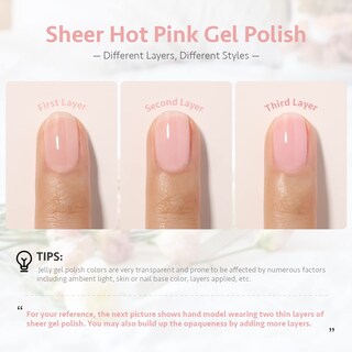 Foto 2 | Esmalte De Uñas En Gel Gaoy Sheer Hot Pink, 16 Ml, Uv Light Cure 1353 - Venta Internacional.