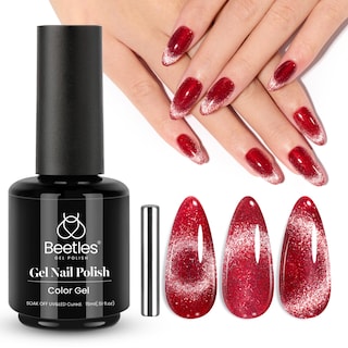 Foto 1 | Esmalte De Uñas Beetles Red Cat Eye Gel De 15 Ml Con Purpurina Magnética - Venta Internacional.