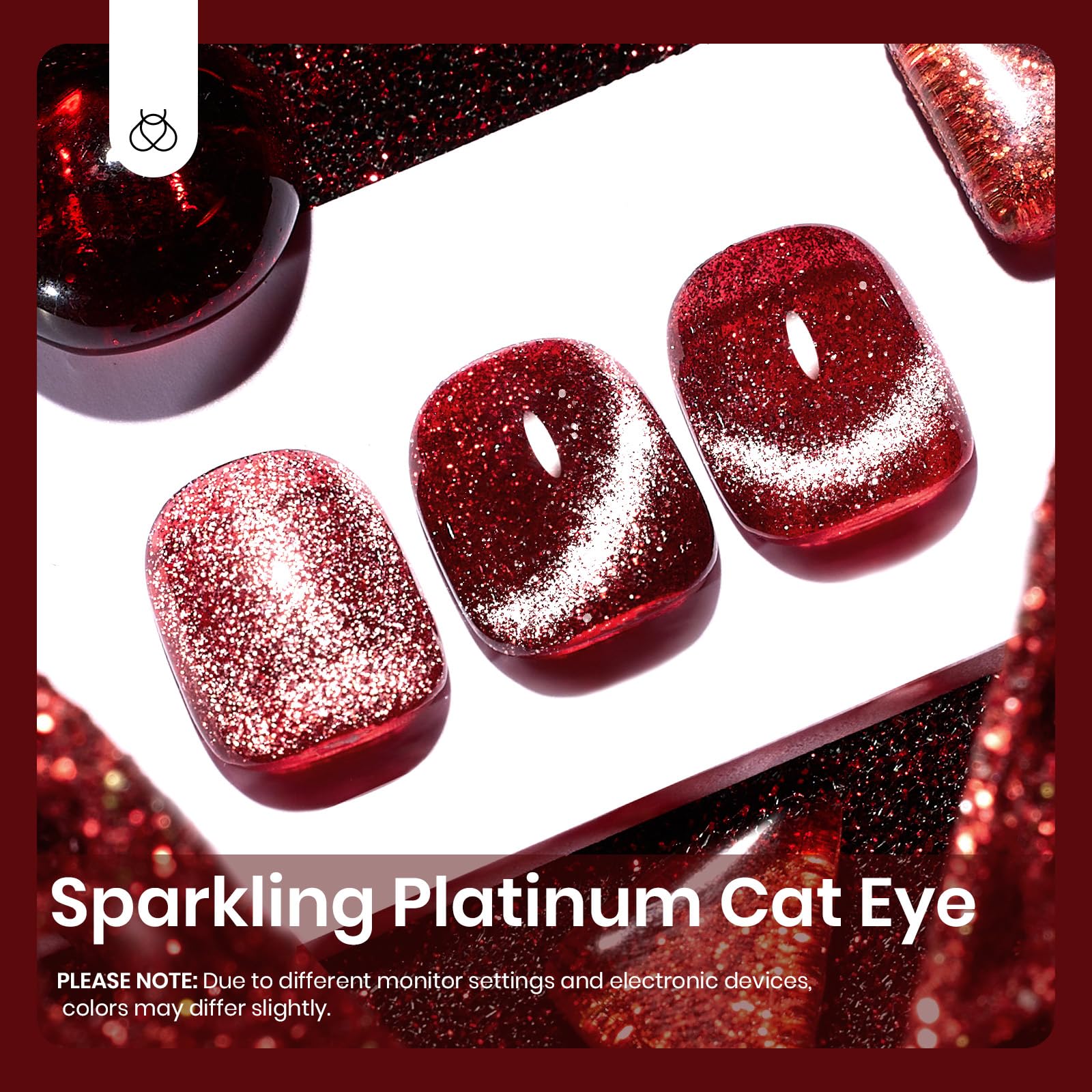 Foto 5 pulgar | Esmalte De Uñas Beetles Red Cat Eye Gel De 15 Ml Con Purpurina Magnética - Venta Internacional.