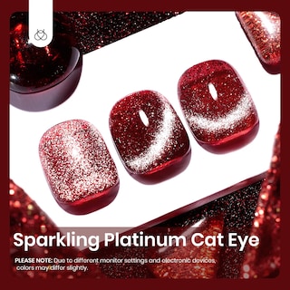 Foto 4 | Esmalte De Uñas Beetles Red Cat Eye Gel De 15 Ml Con Purpurina Magnética - Venta Internacional.
