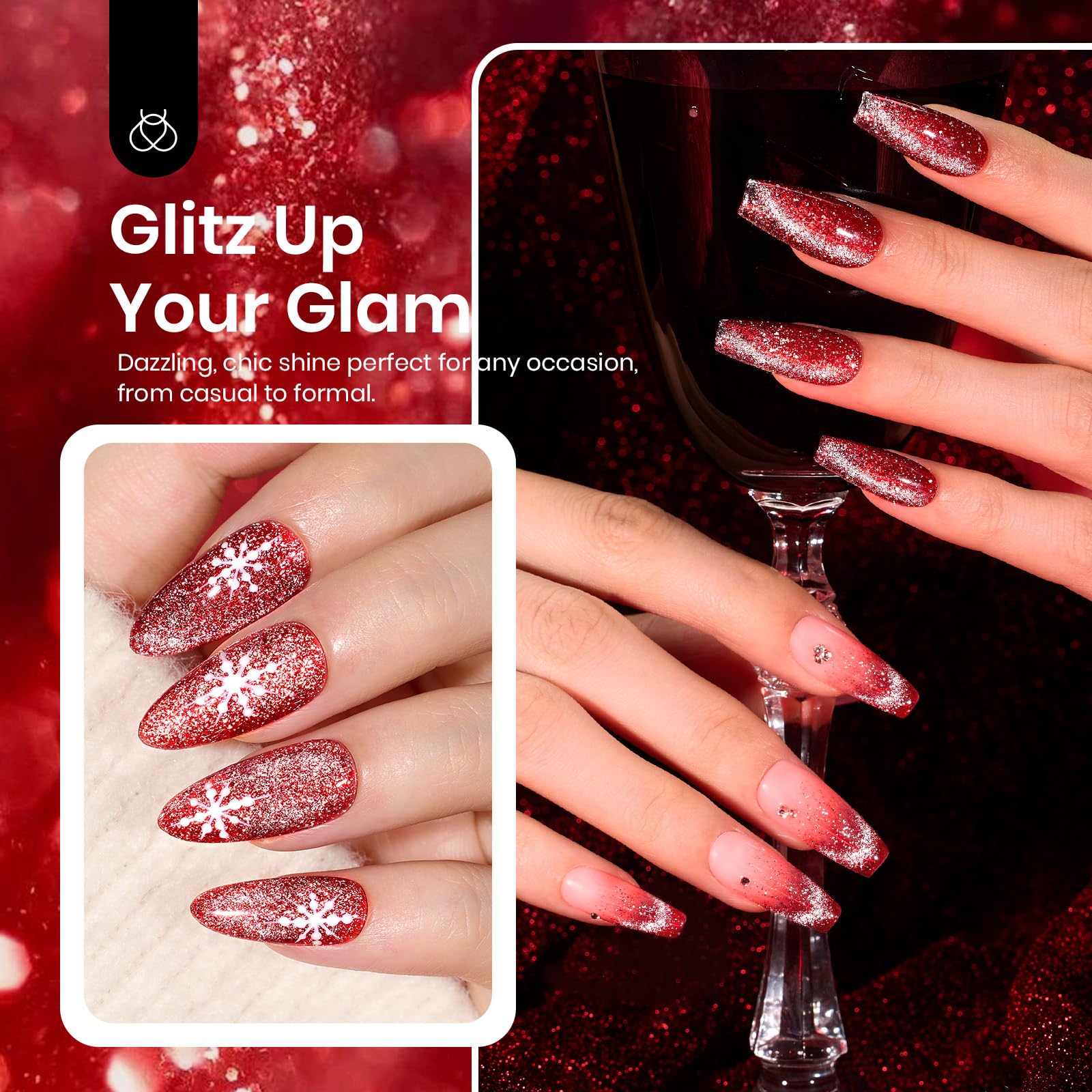 Foto 6 pulgar | Esmalte De Uñas Beetles Red Cat Eye Gel De 15 Ml Con Purpurina Magnética - Venta Internacional.