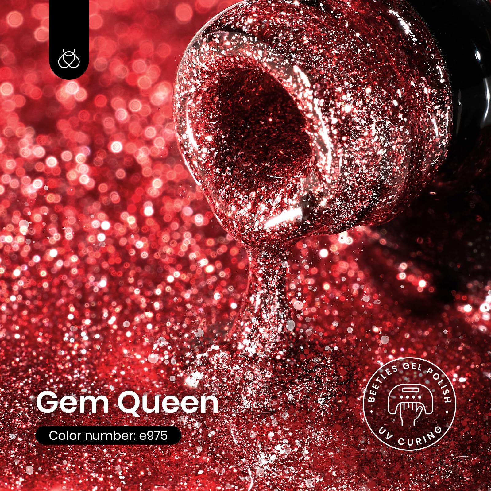Foto 7 pulgar | Esmalte De Uñas Beetles Red Cat Eye Gel De 15 Ml Con Purpurina Magnética - Venta Internacional.
