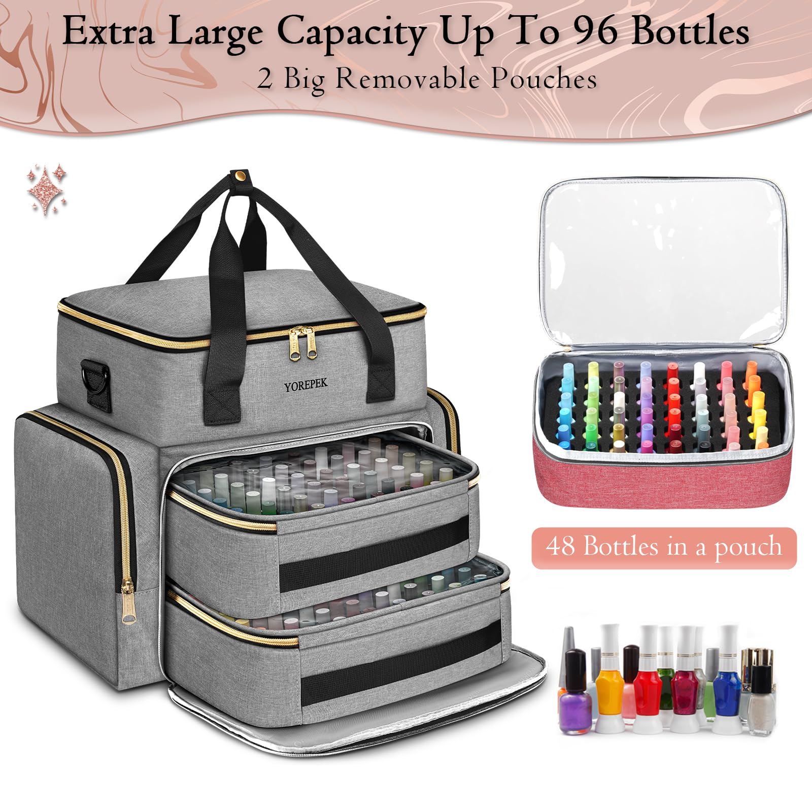 Foto 4 pulgar | Estuche Organizador De Esmaltes De Uñas Yorepek Extra Grande Para Más De 100 Botellas - Venta Internacional.