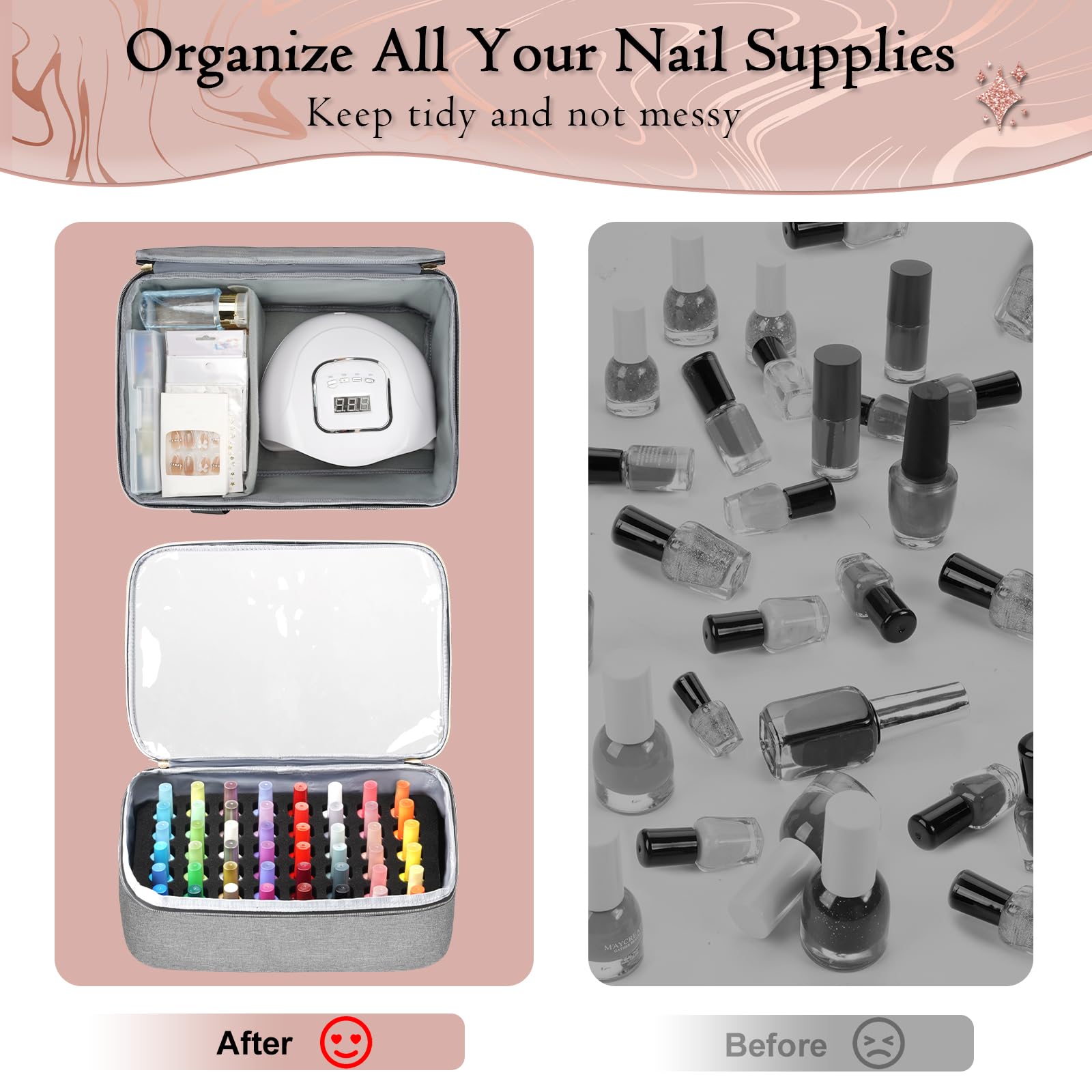 Foto 7 pulgar | Estuche Organizador De Esmaltes De Uñas Yorepek Extra Grande Para Más De 100 Botellas - Venta Internacional.