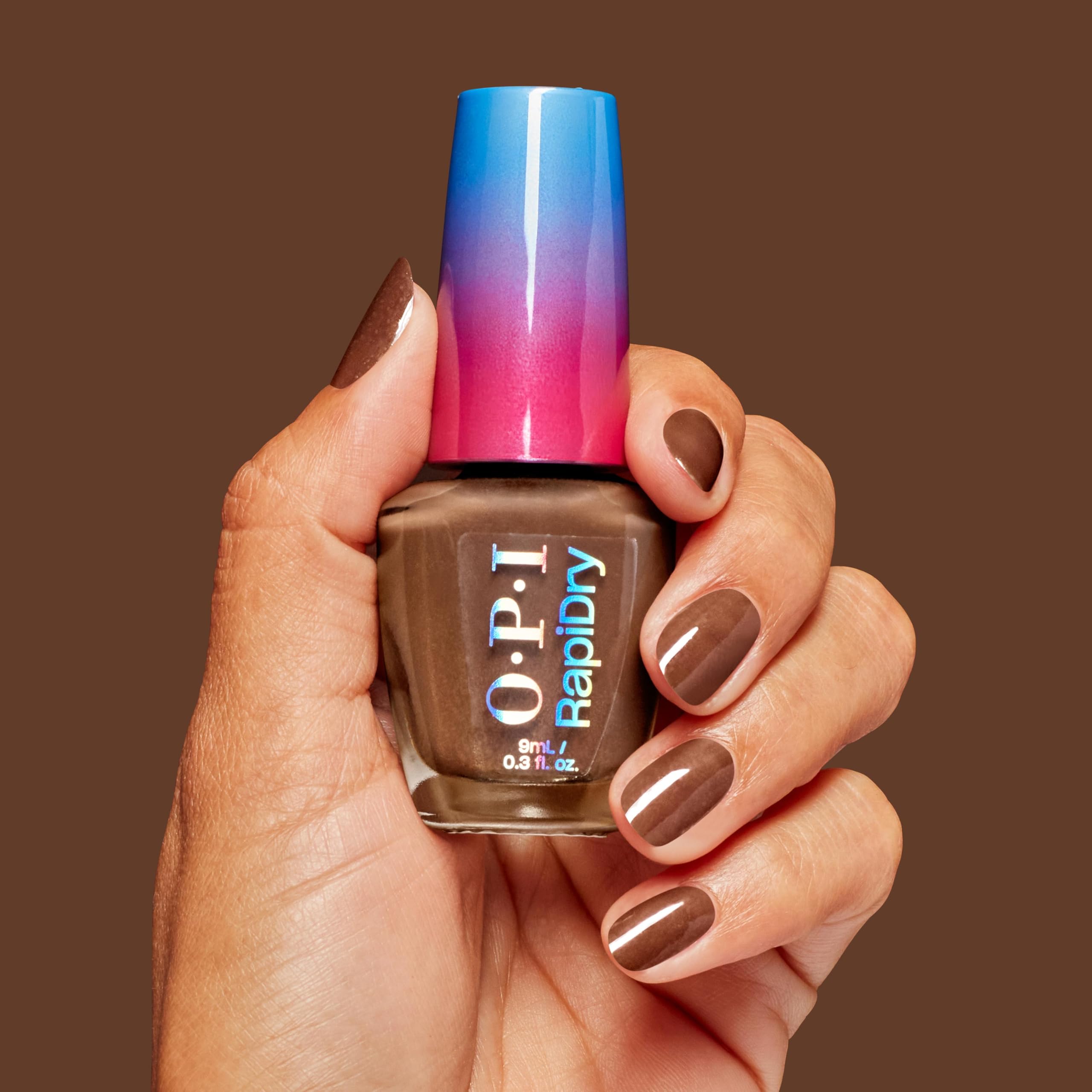 Foto 5 pulgar | Esmalte De Uñas Opi Rapidry Awe Of A Sudden Dark Brown Shimmer - Venta Internacional.