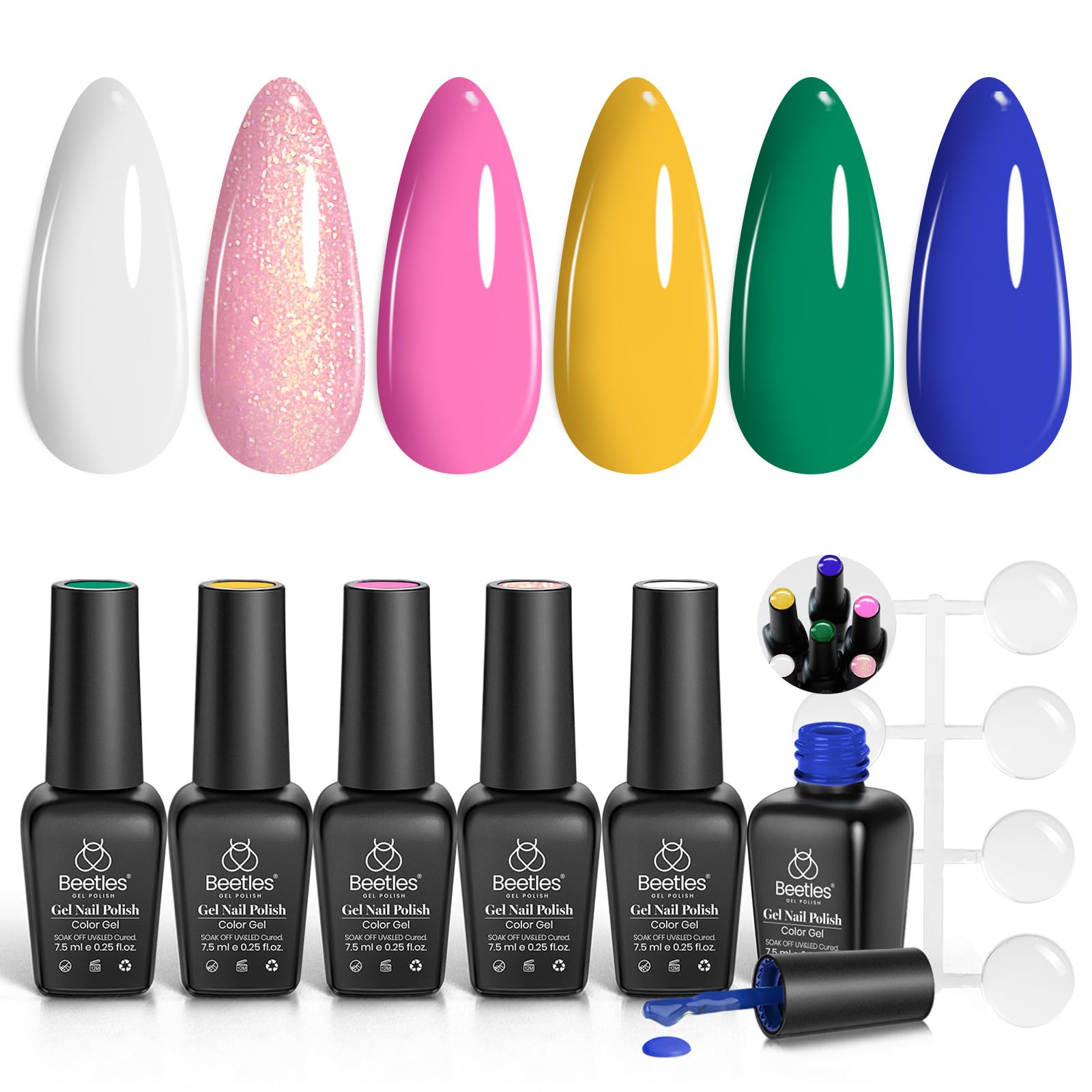 Foto 2 pulgar | Set De Esmaltes De Uñas En Gel Beetles Blokette, 6 Colores, Uv Y Led Soak Off - Venta Internacional.