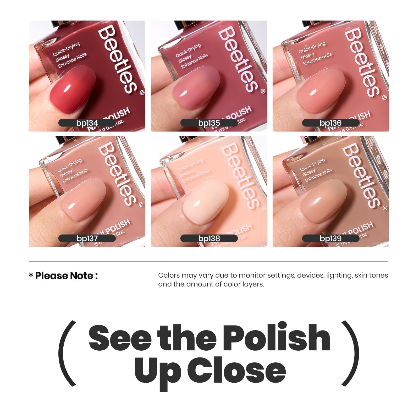 Foto 6 | Set De Esmaltes De Uñas Beetles Jelly P186, 6 Colores, 15 Ml - Venta Internacional.