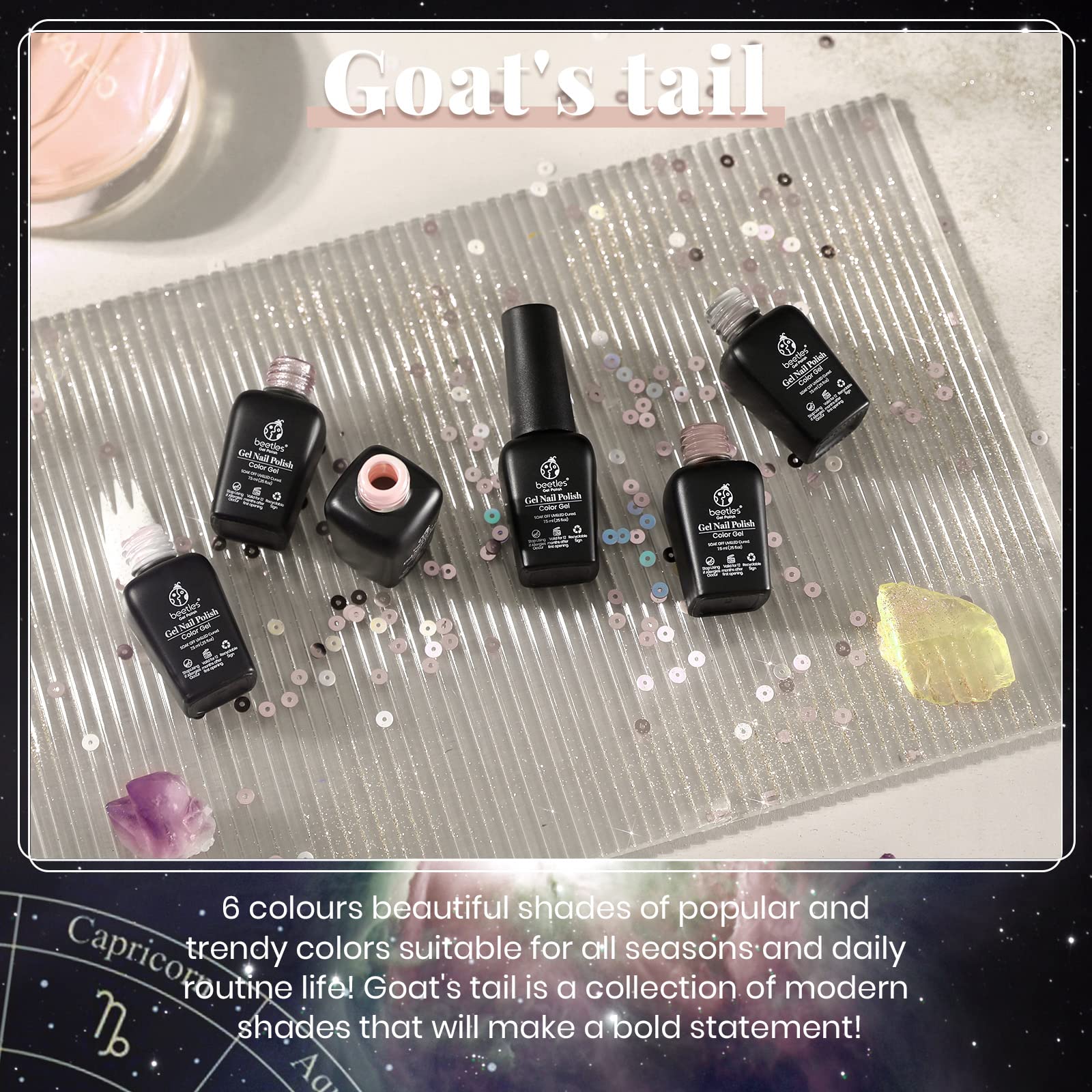 Foto 7 pulgar | Set De Esmaltes De Uñas En Gel Beetles 6 Colores Nude Para Mujer, 7,5 Ml - Venta Internacional.