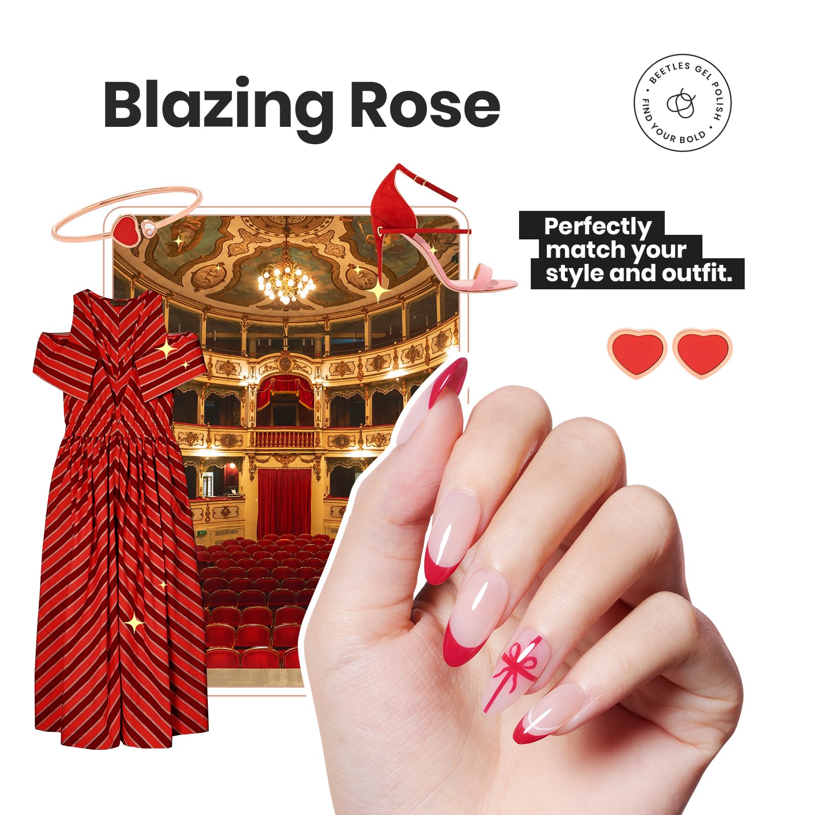 Foto 5 pulgar | Set De Esmaltes De Uñas Beetles Blazing Rose, 15 Ml, 6 Colores, Para Mujer - Venta Internacional.